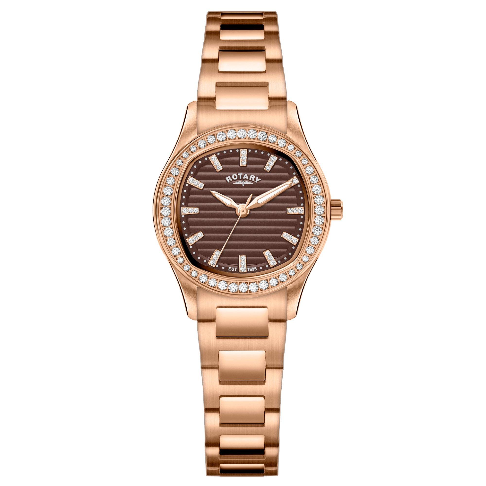 Rotary Women's Brilliance Stone Set Ss Bracelet Wat - Silver