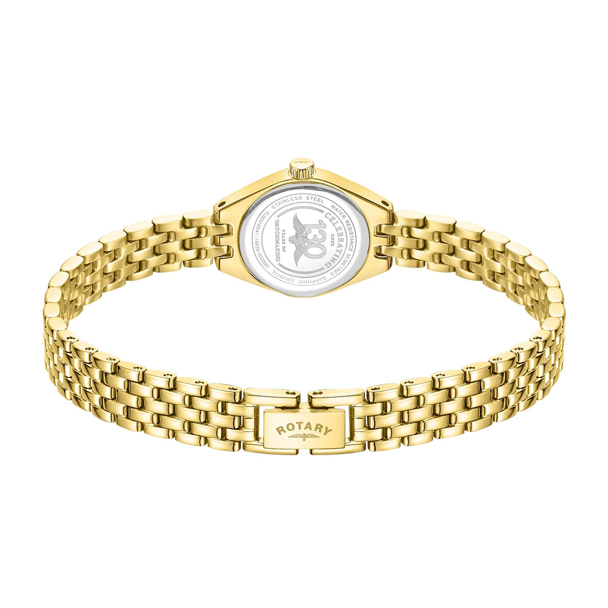 Gold - Rotary - Rotary Ladies Cocktail MOP TT SS Bracelet Watch - 4