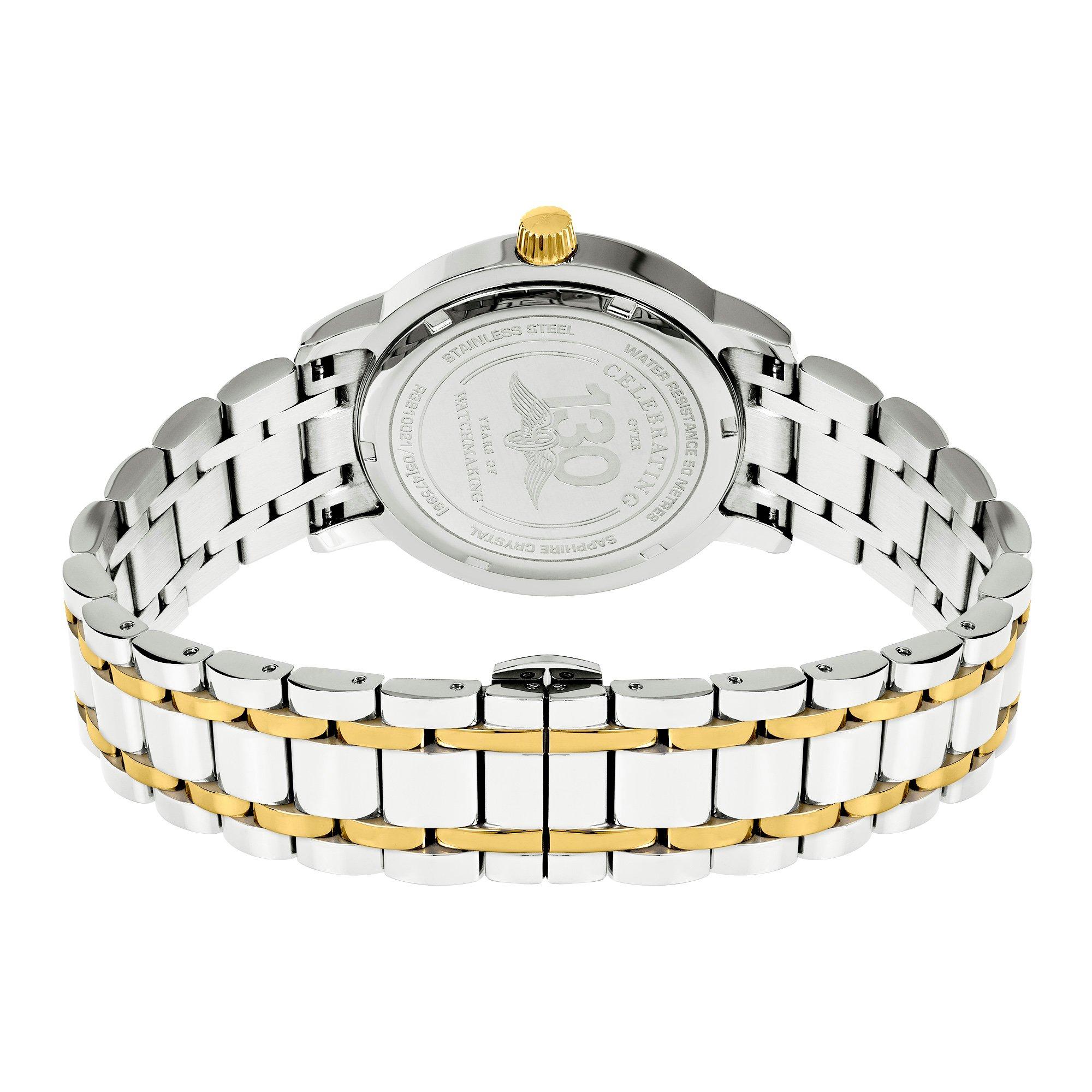 Silver - Rotary - Rotary Mens Heritage Two Tone SS Bracelet Watch - 4