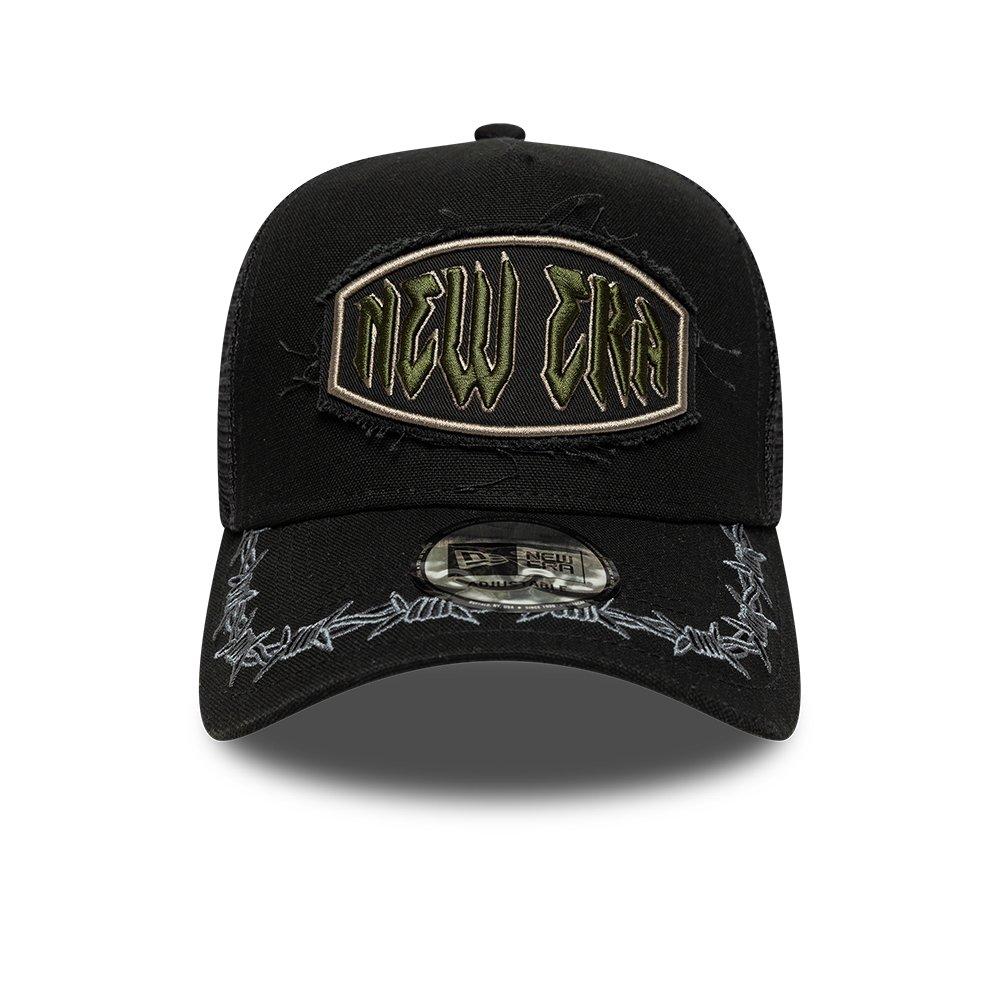 NE Black - New Era - Distressed Patch Trucker Cap - 2