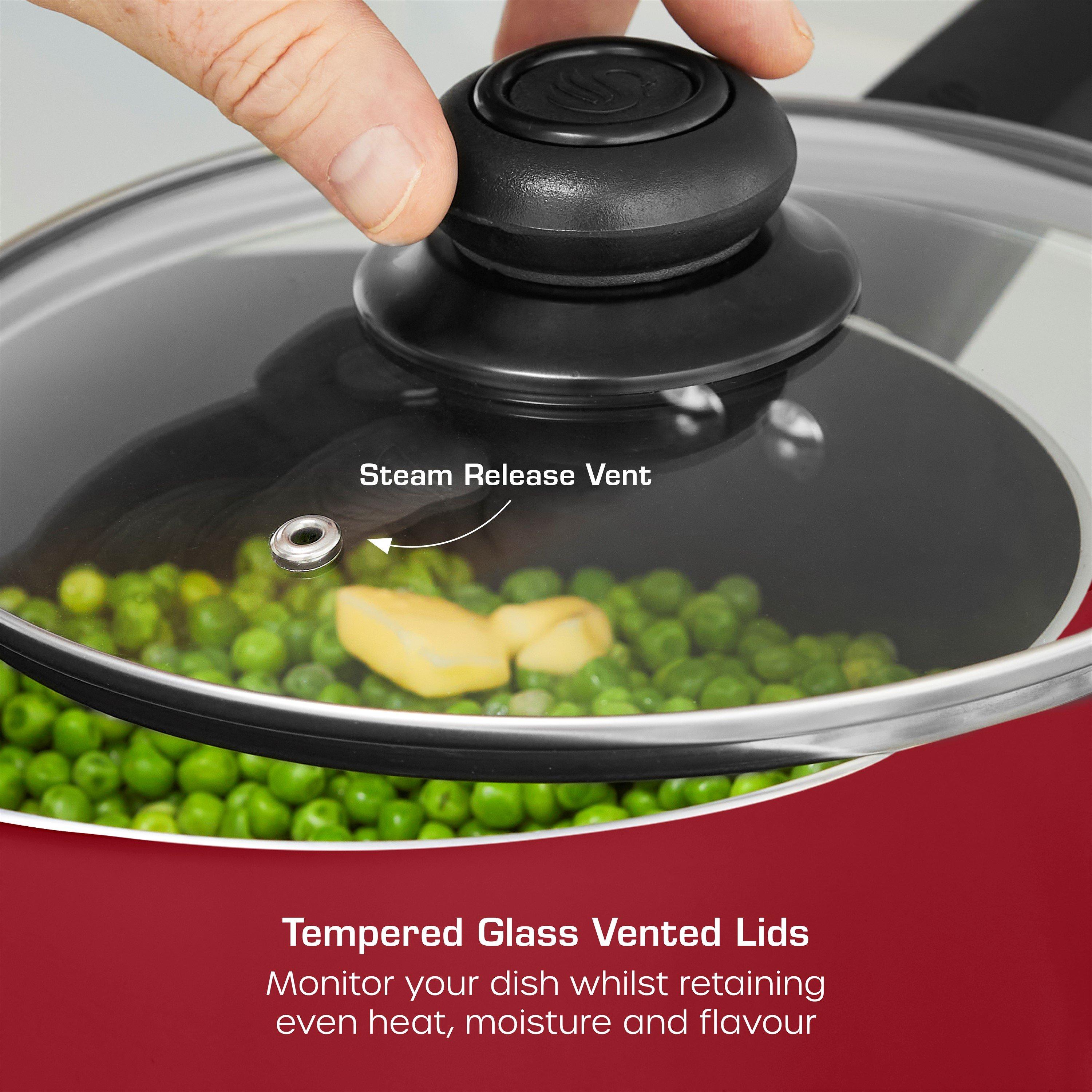 Red - Swan - Townhouse 3 Piece Saucepan Set Red - 5