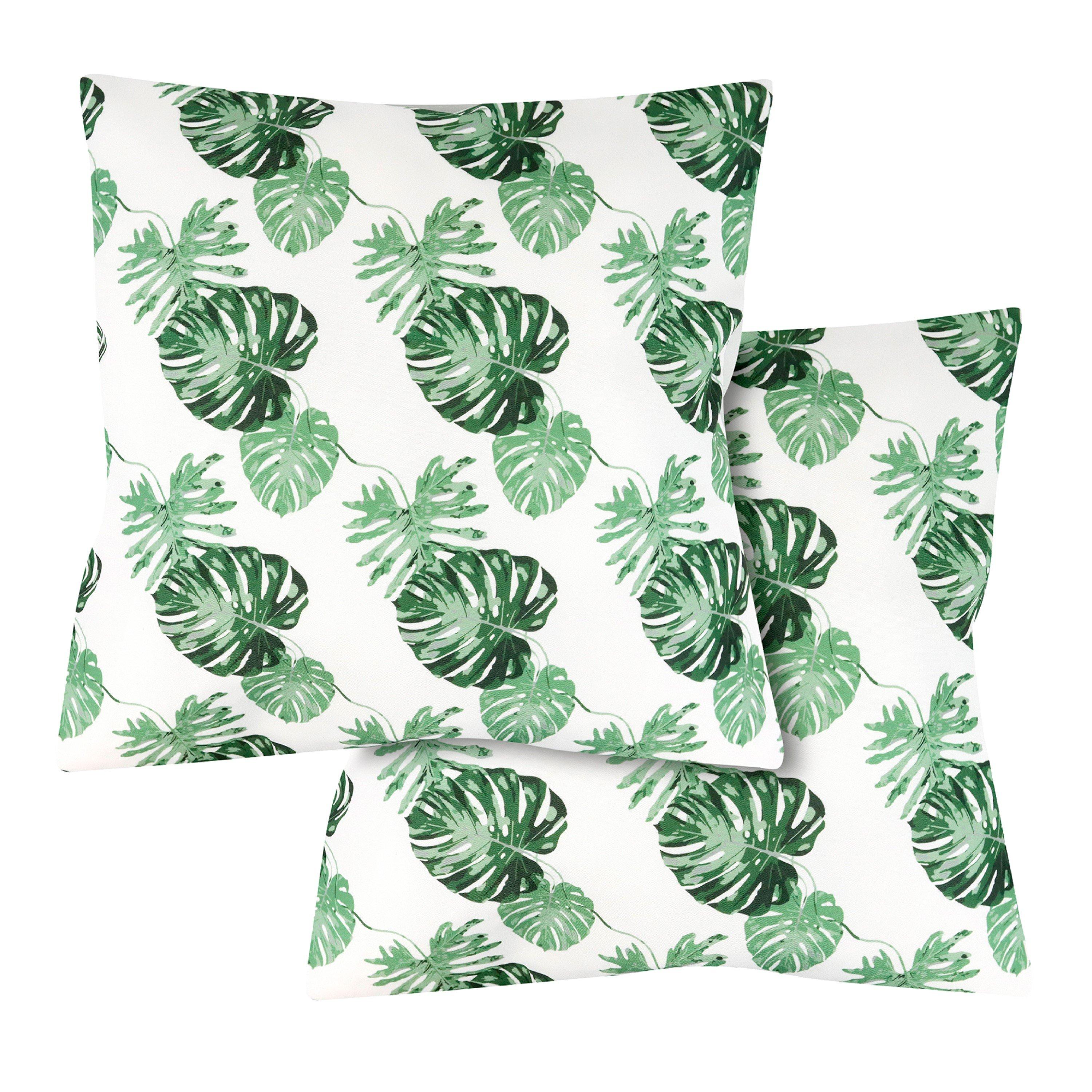 Green/White - Streetwize - Pack of 2 Decorative Scatter Cushion Covers 45x45c - 1