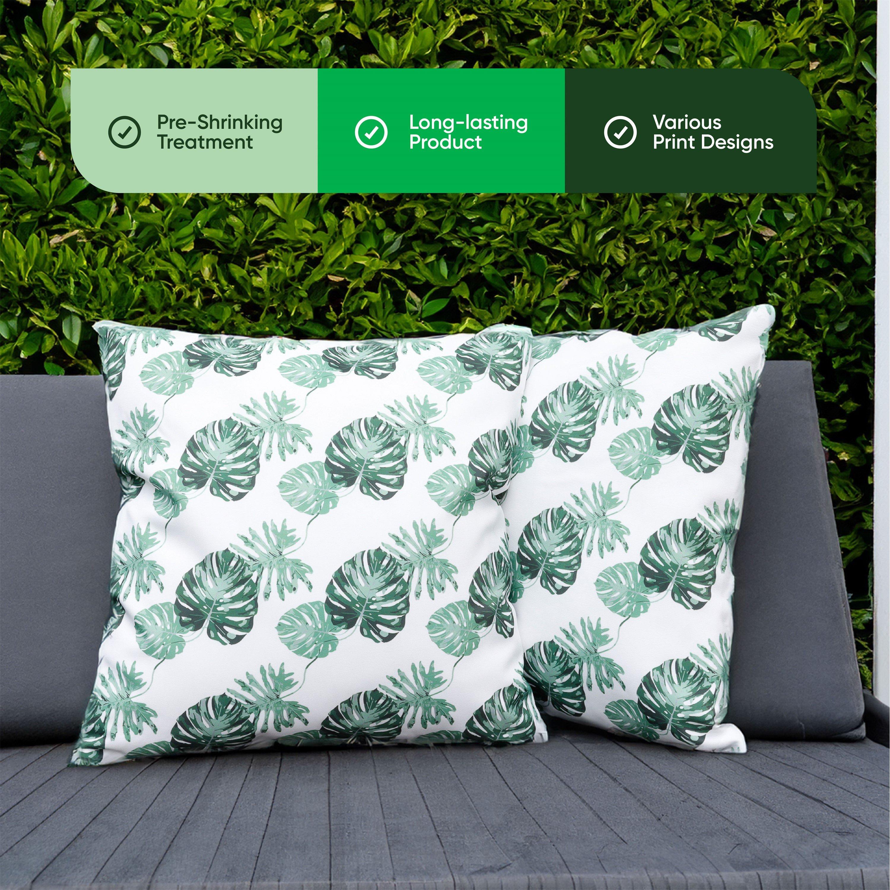 Green/White - Streetwize - Pack of 2 Decorative Scatter Cushion Covers 45x45c - 3