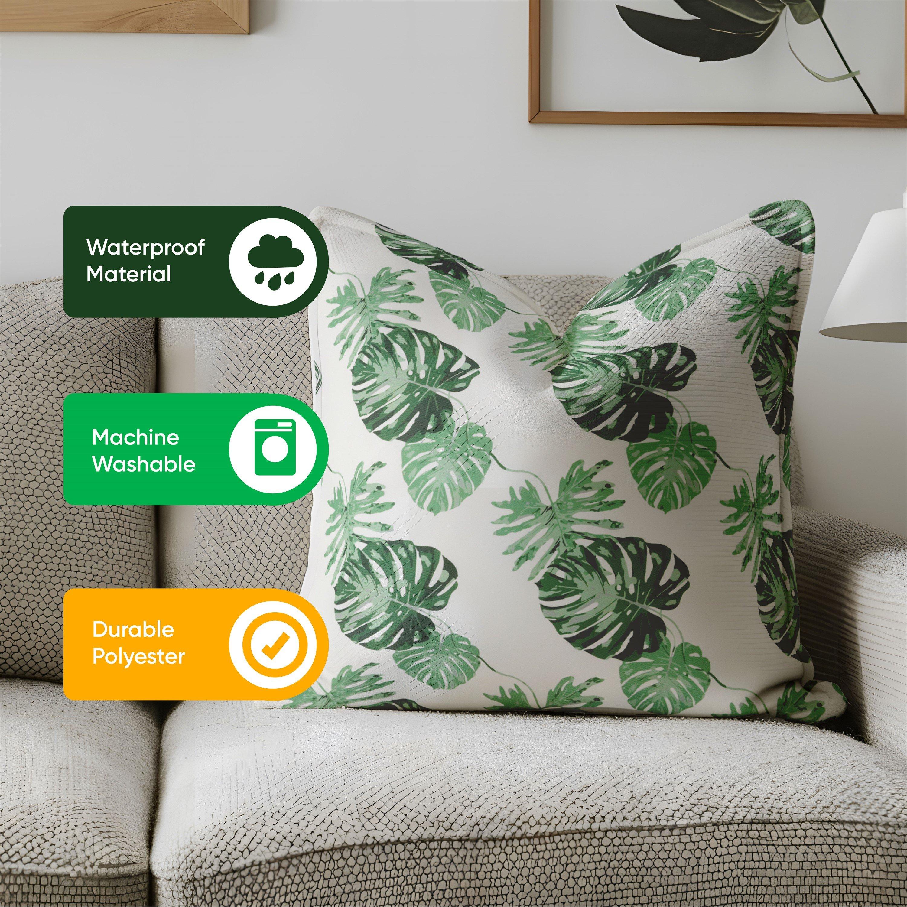 Green/White - Streetwize - Pack of 2 Decorative Scatter Cushion Covers 45x45c - 5