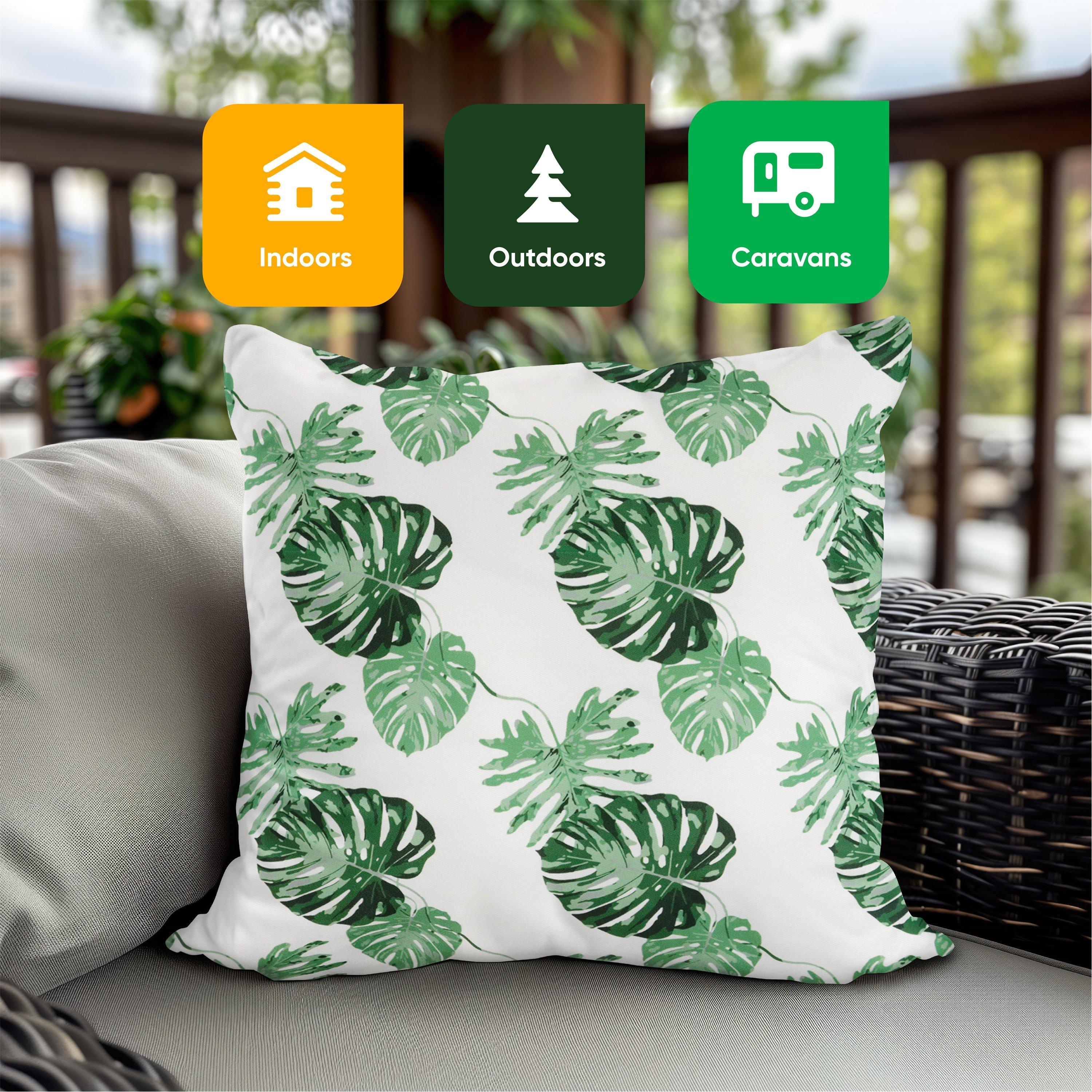 Green/White - Streetwize - Pack of 2 Decorative Scatter Cushion Covers 45x45c - 6