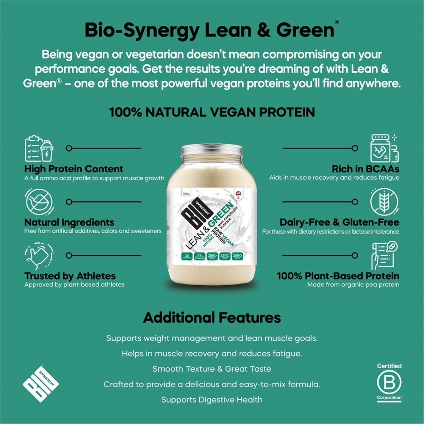 Peanut - Bio-Synergy - Lean & Green vegan protein - peanut - 908g - 2