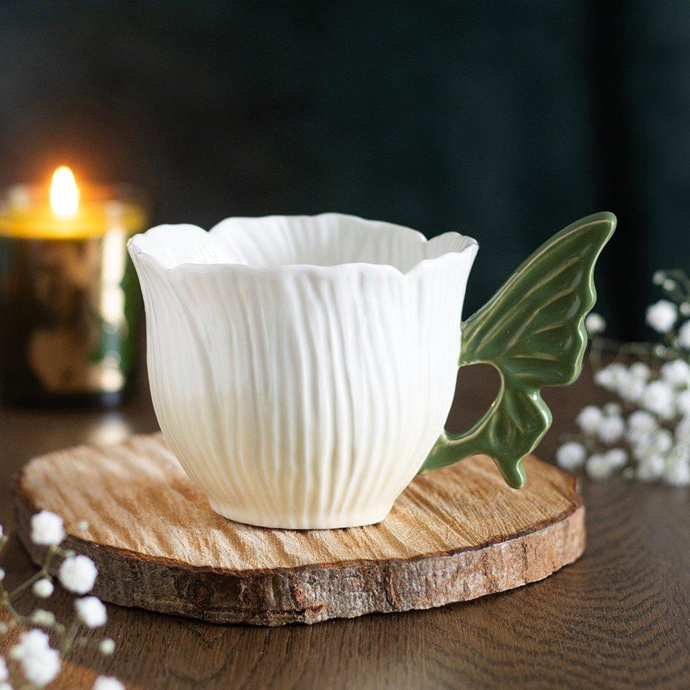 White - Something Different - Flower Fairy Wing Teacup - 1