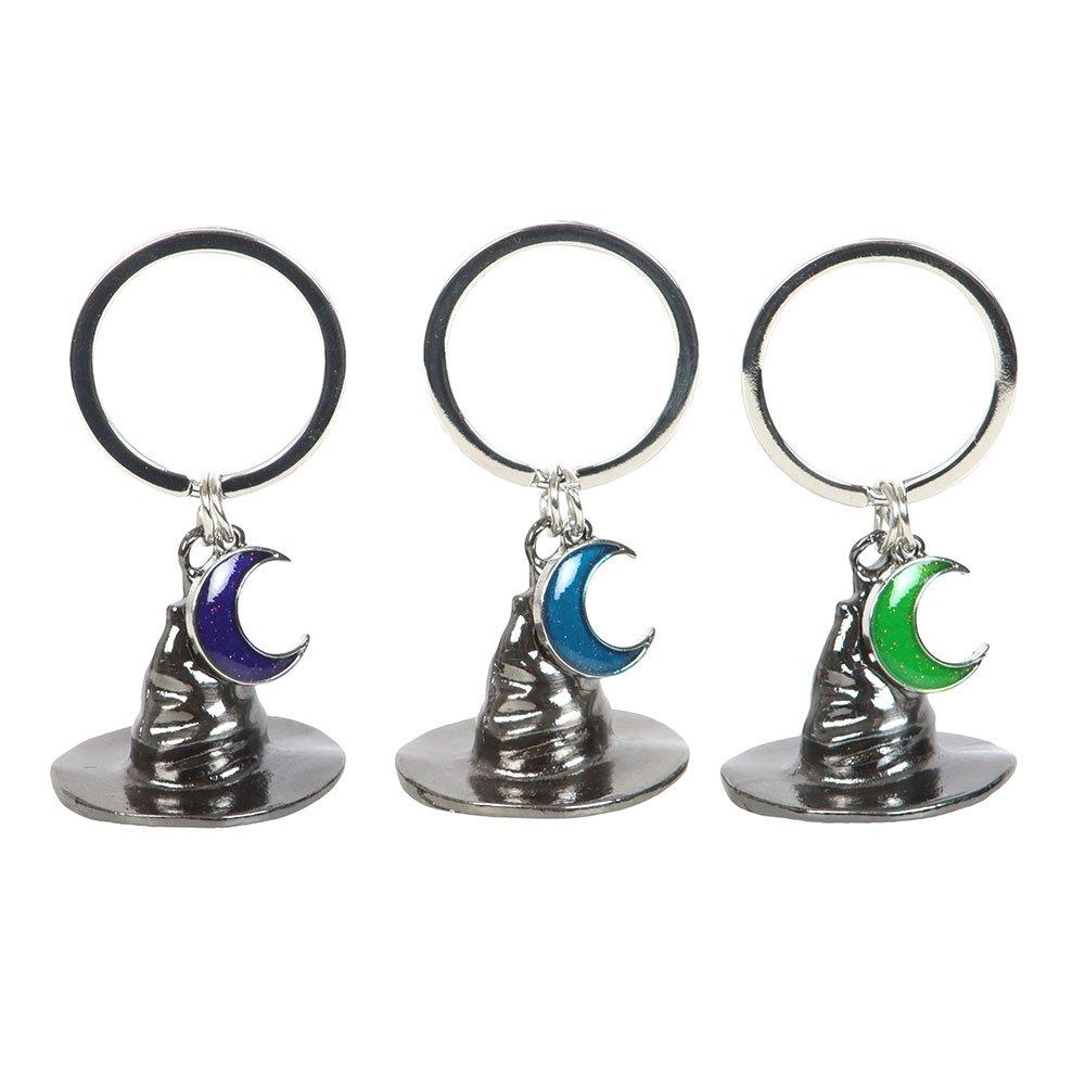 Silver - Something Different - Set of 3 Coven Sisters Witch Hat Keyrings - 3