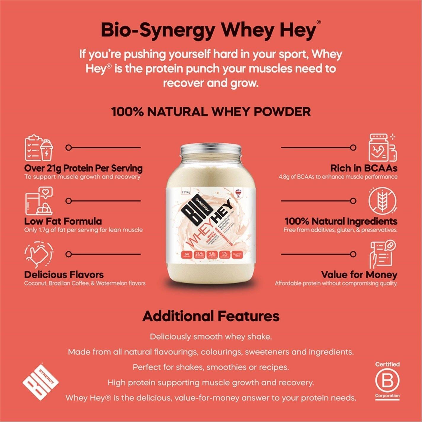 Watermelon - Bio-Synergy - Whey Hey - watermelon - 2250g - 2
