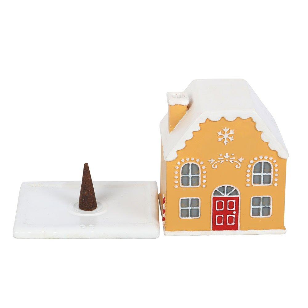 Brown - Something Different - Candy Cane Gingerbread House Incense Cone Holder - 2