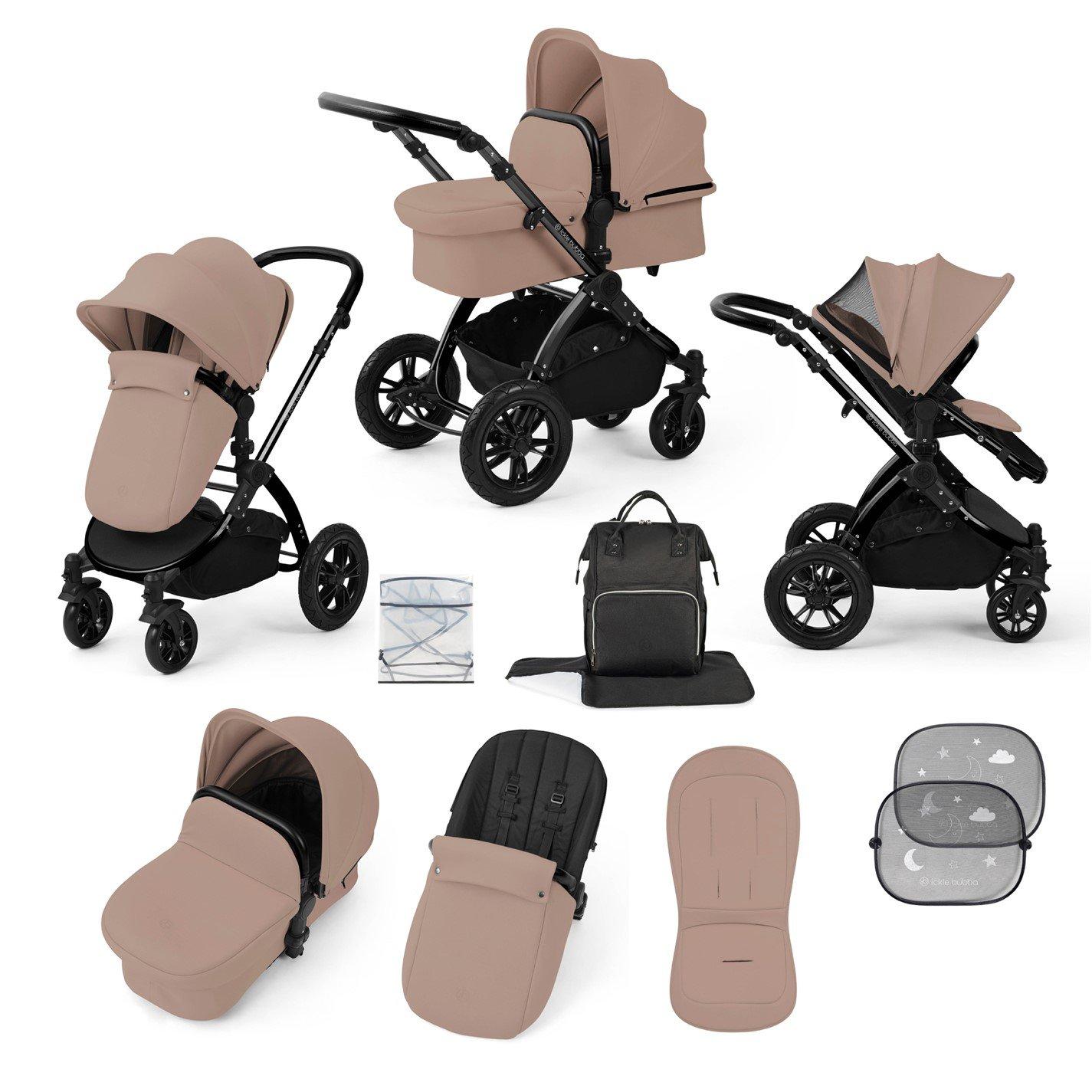 Ickle Bubba  Newborn Stomp Luxe 12Pc Travel System - Black / Desert - one