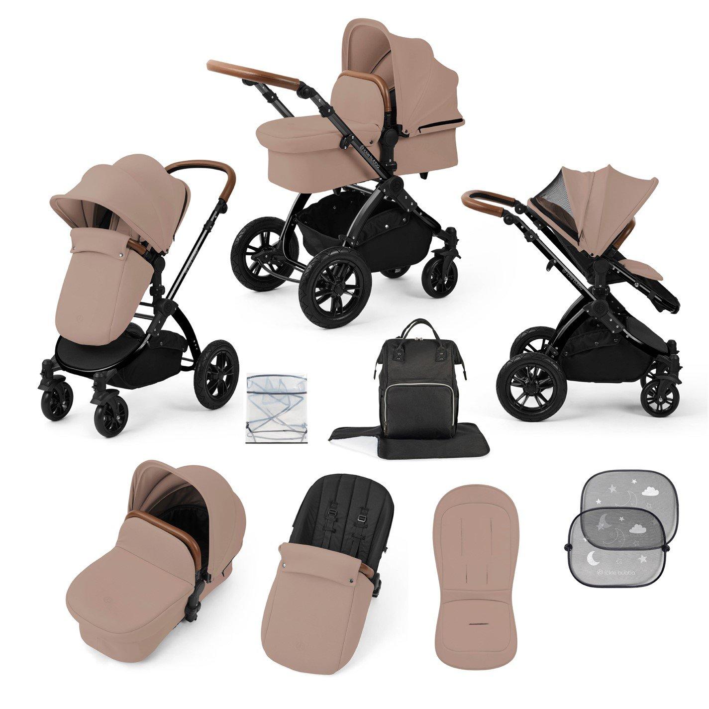Ickle Bubba  Newborn Stomp Luxe 12Pc Travel System - Black / Desert - one