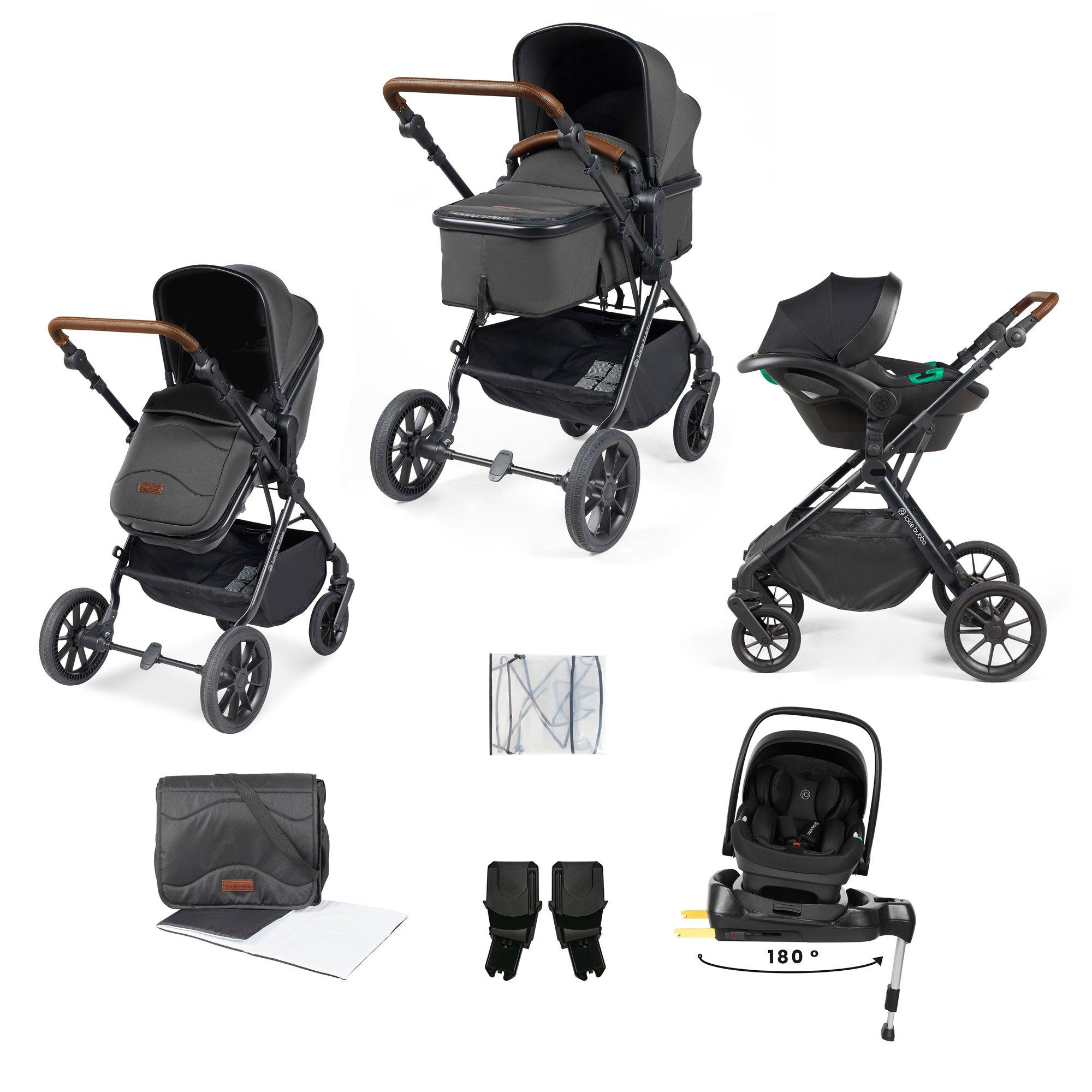Ickle Bubba  Newborn Cosmo 9Pc Travel System - Graphite Grey Graphite Grey - one