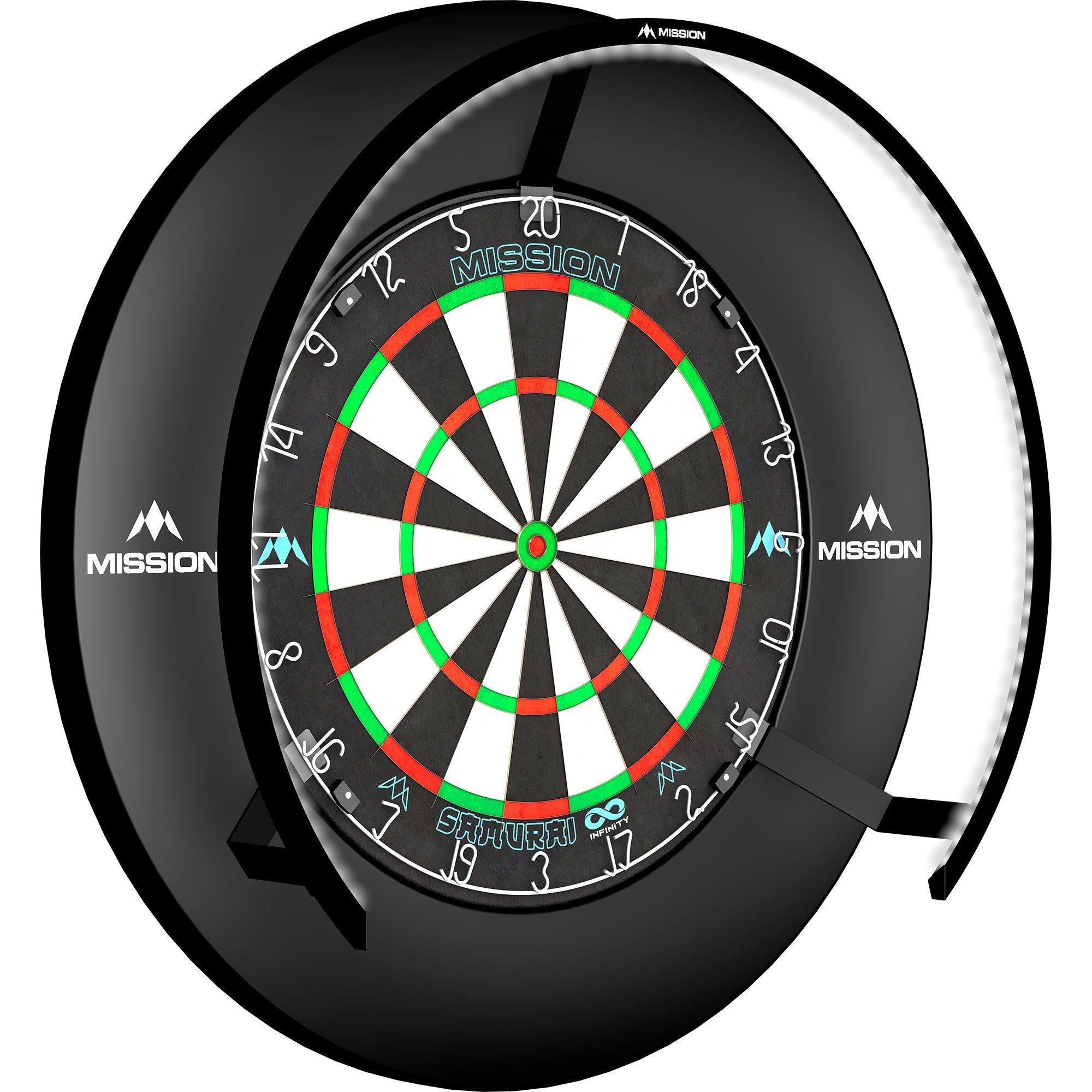 Black - Mission Darts - Mission Torus 270 Dartboard Lighting - Bright Whit - 5