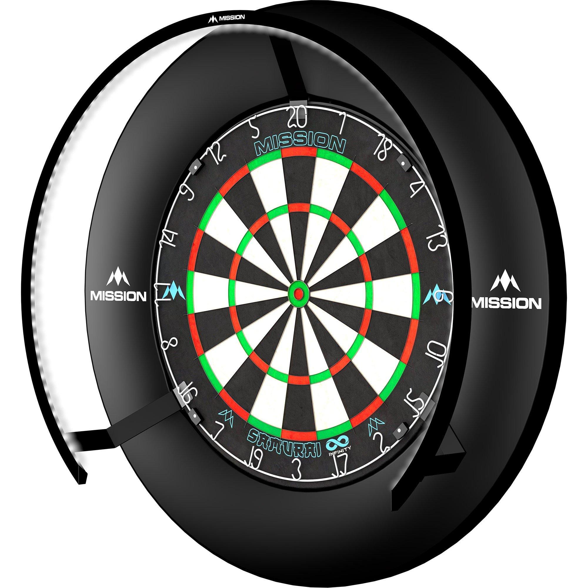 Black - Mission Darts - Mission Torus 270 Dartboard Lighting - Bright Whit - 6
