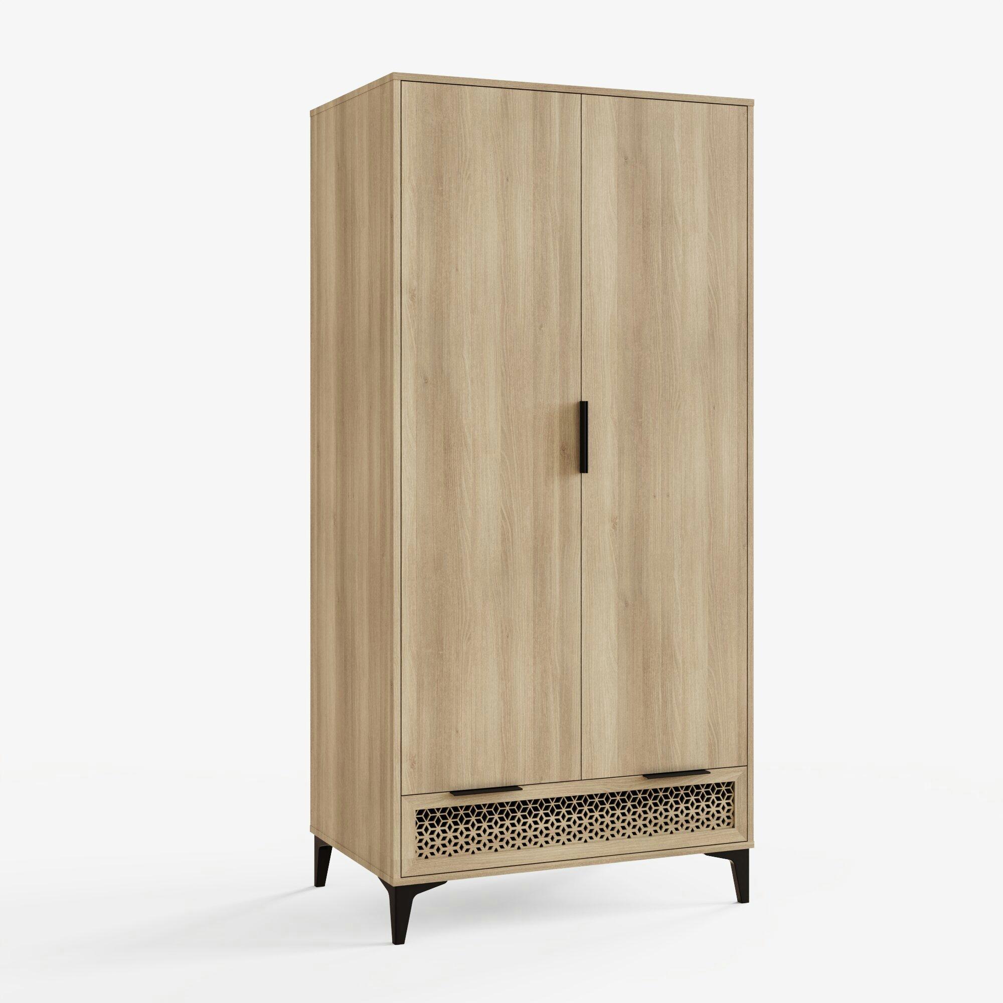 Oak - GFW - Ezra 2 Door 1 Drawer Wardrobe - 3