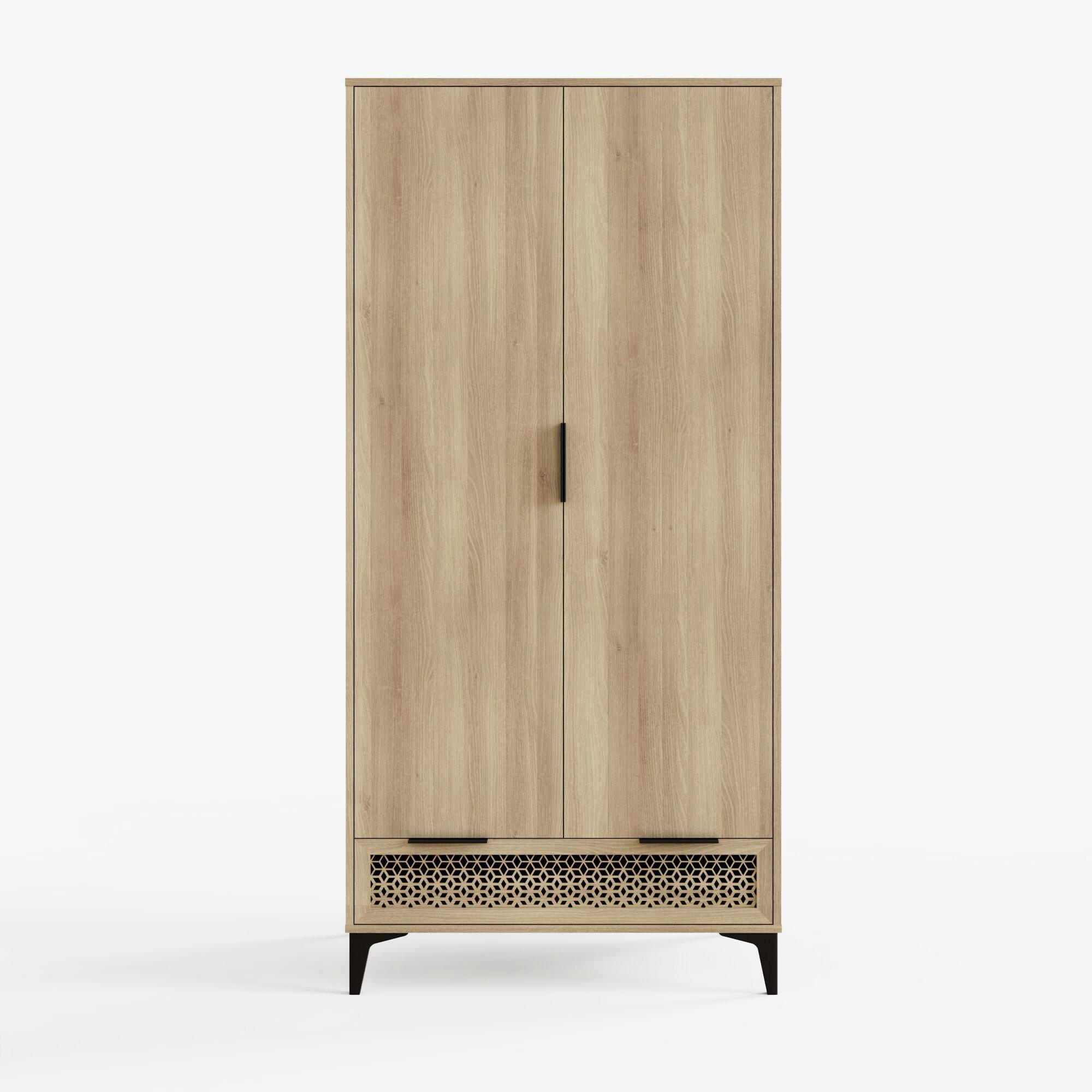 Oak - GFW - Ezra 2 Door 1 Drawer Wardrobe - 5