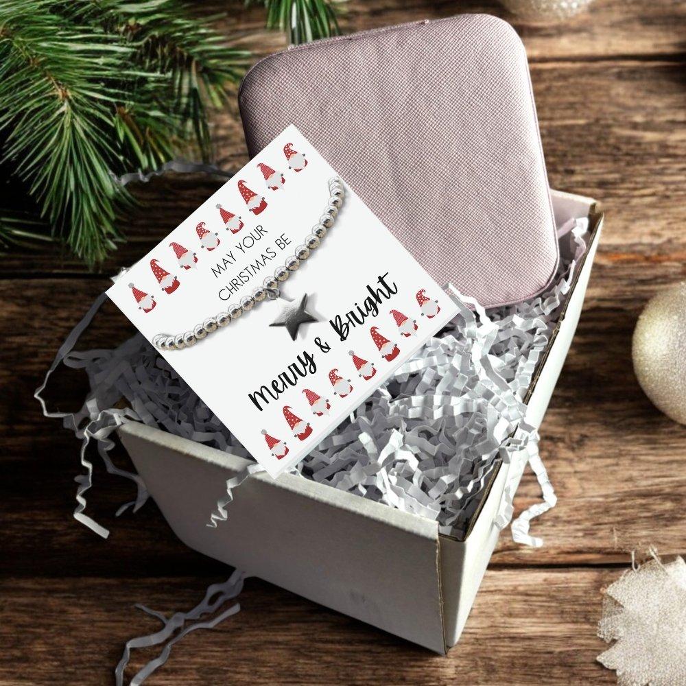 Silver / Pink - Aye Do Gifts - Merry & Bright GiftHamperStar Bracelet & Jewel Box - 1