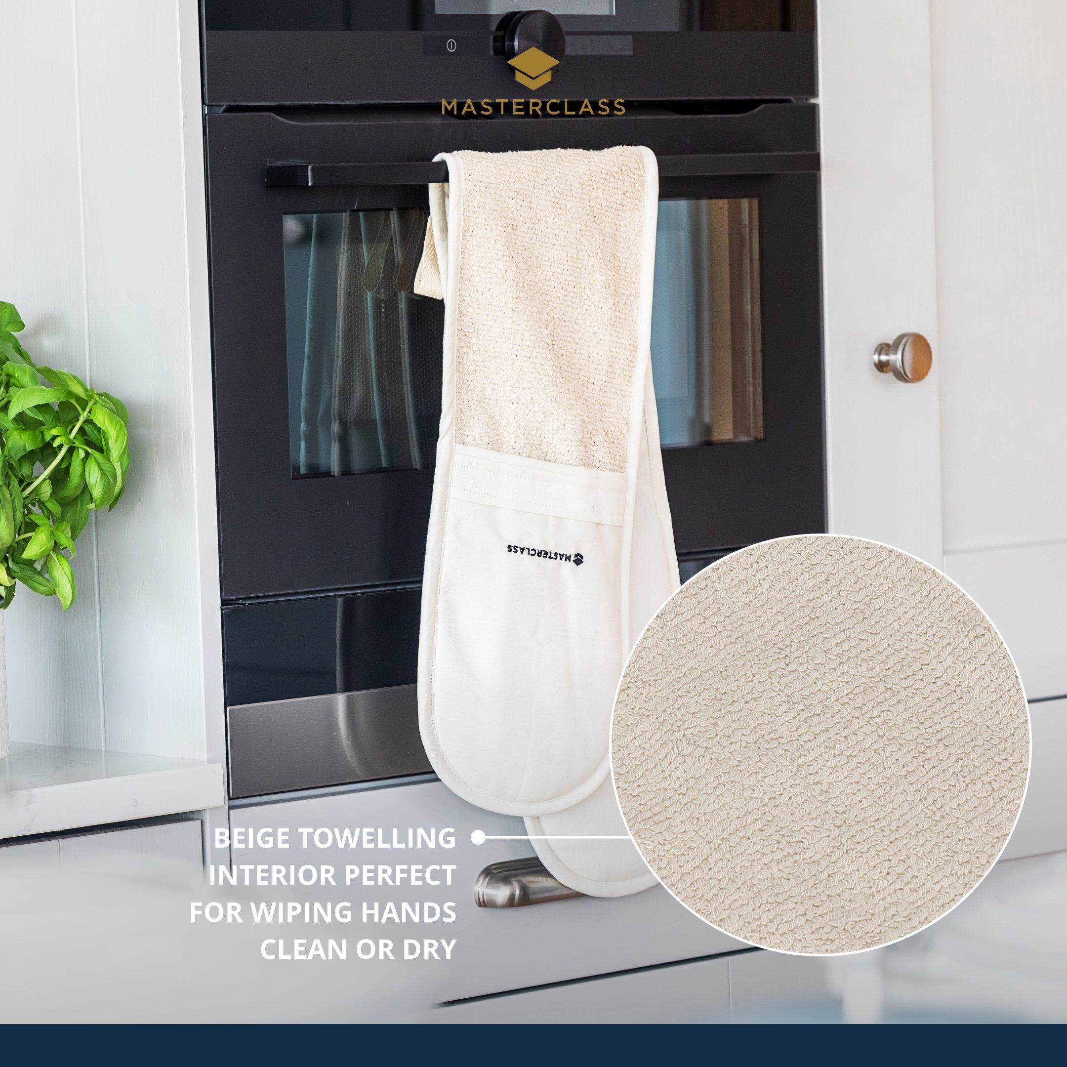 Cream - MasterClass - MasterClass Deluxe Professional Double Oven Glove - 3