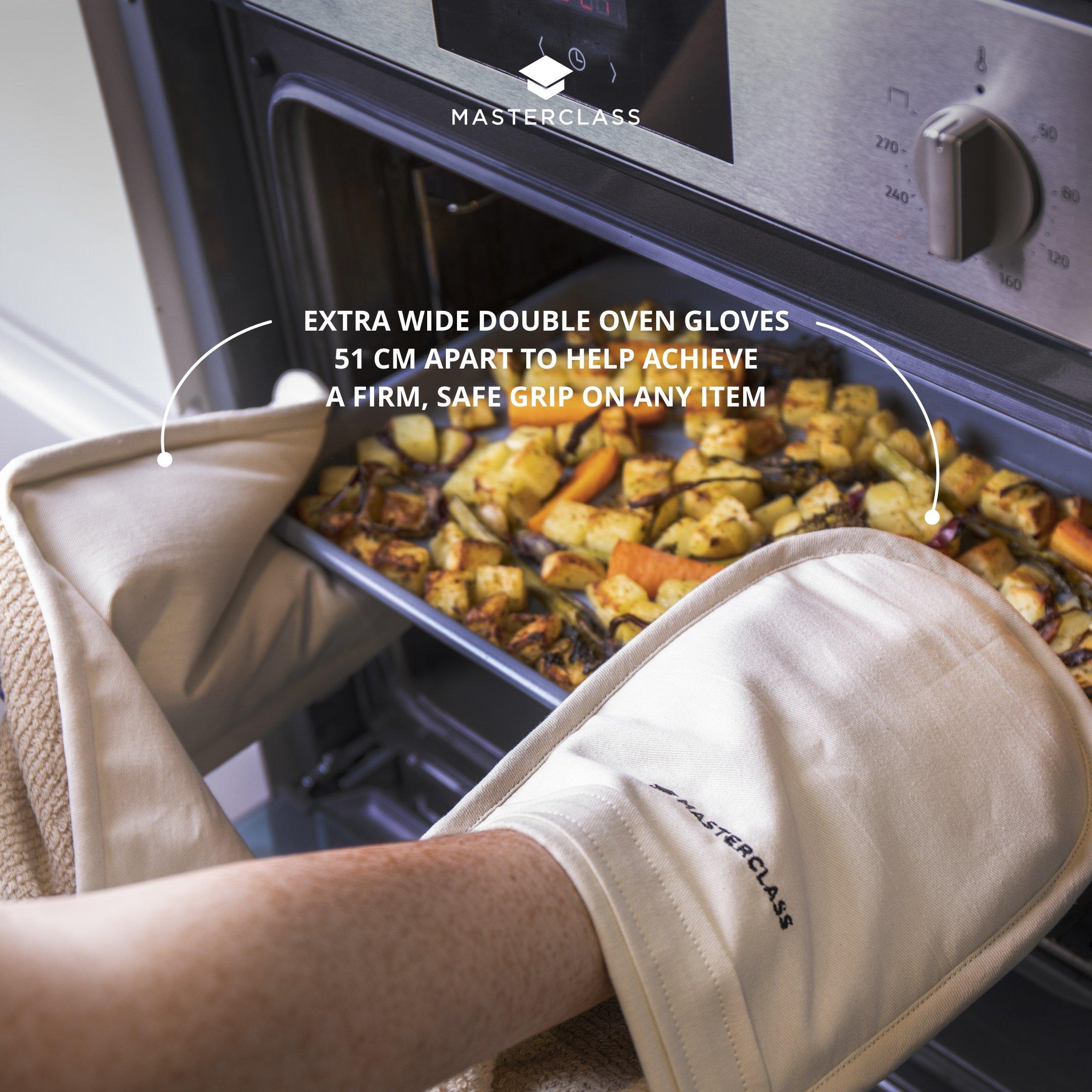 Cream - MasterClass - MasterClass Deluxe Professional Double Oven Glove - 4