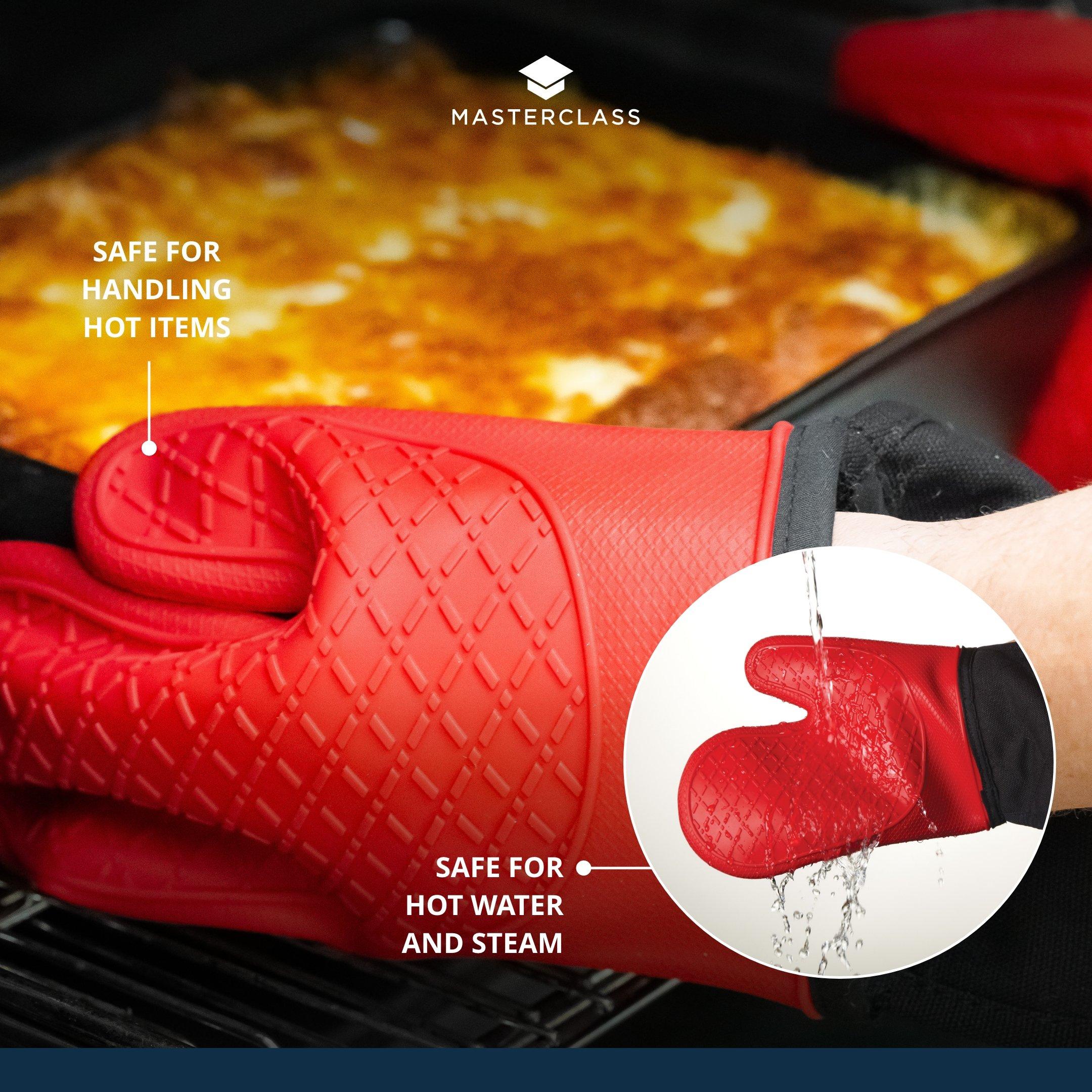 Red - MasterClass - Seamless Silicone Double Oven Glove - 5