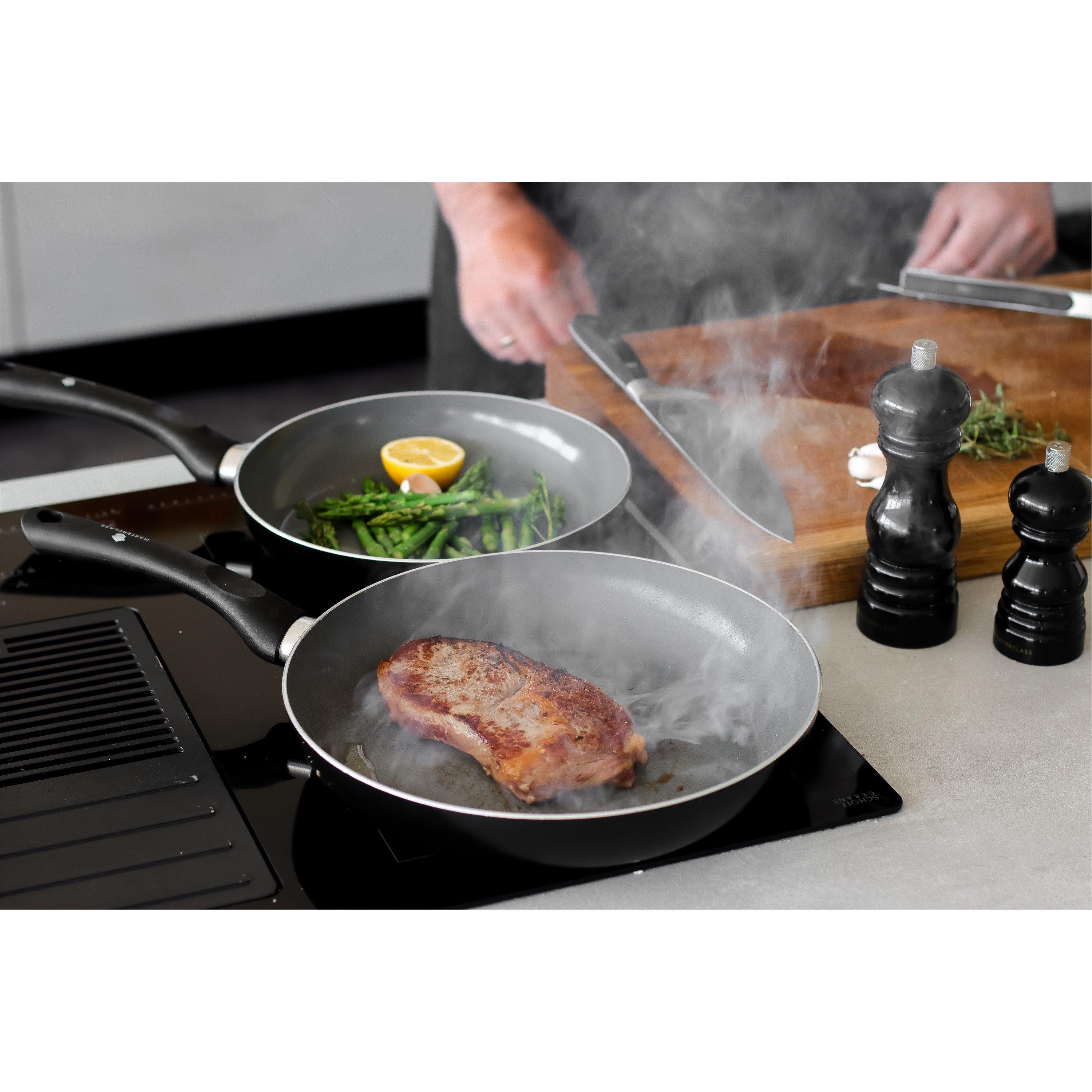 Grey - MasterClass - MasterClass Can-to-Pan Ceramic Non-Stick Pan Set - 6