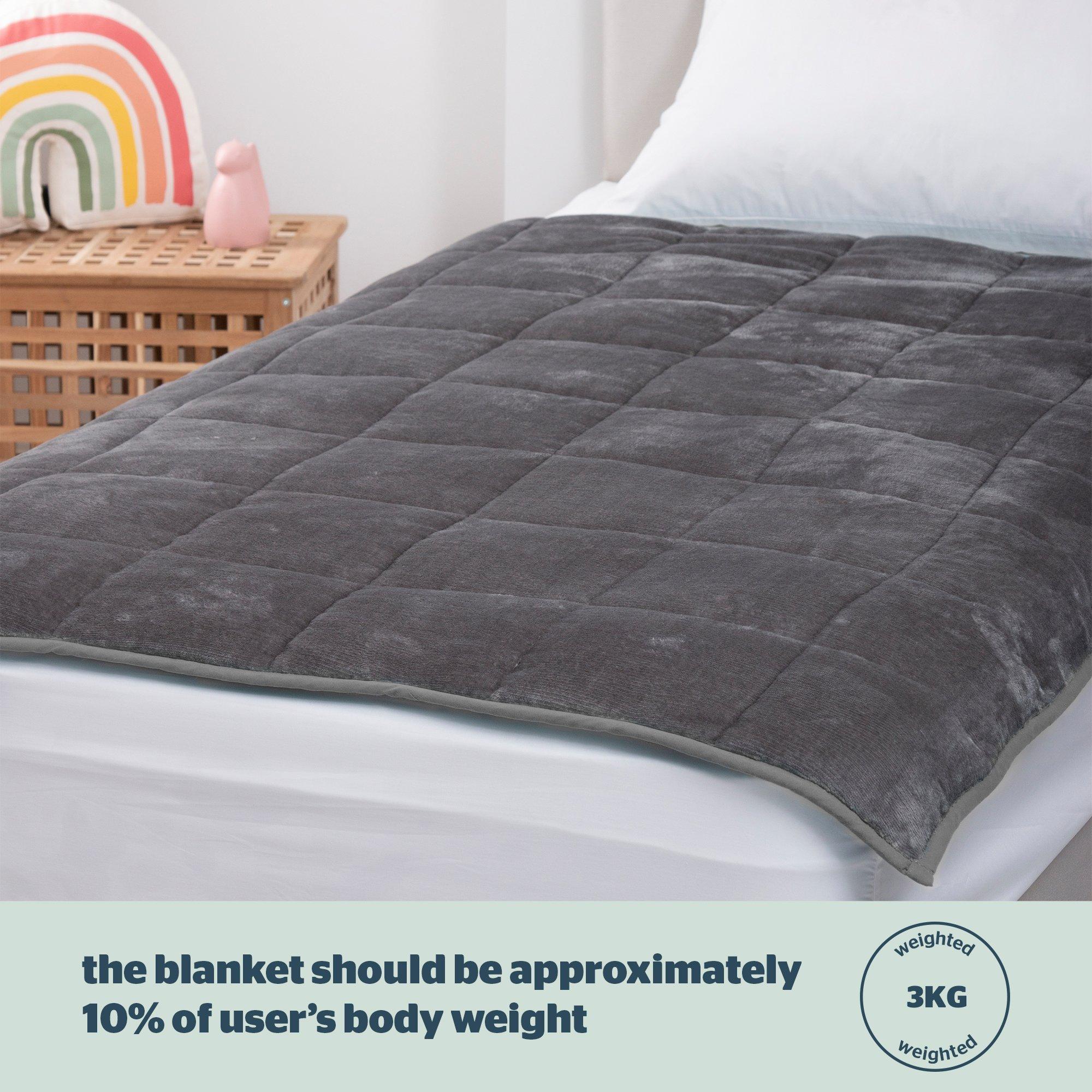 Grey - Silentnight - Silentnight Wellbeing Kids Weighted Blanket - 3Kg - 6
