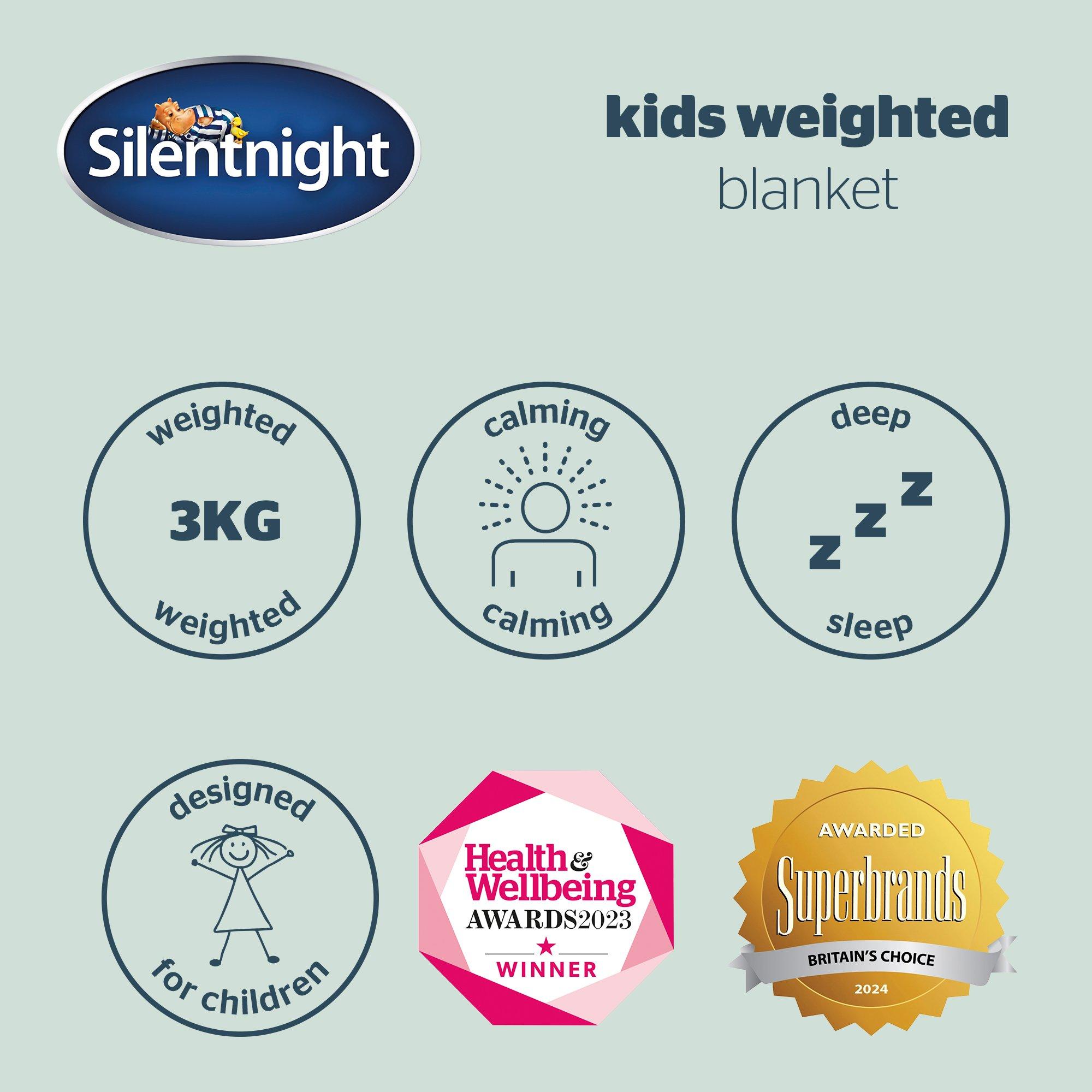 Grey - Silentnight - Silentnight Wellbeing Kids Weighted Blanket - 3Kg - 7
