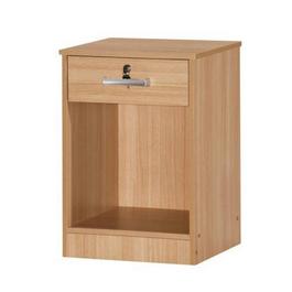 Comfy Living Oak Finish 1 Drawer Bedside Table