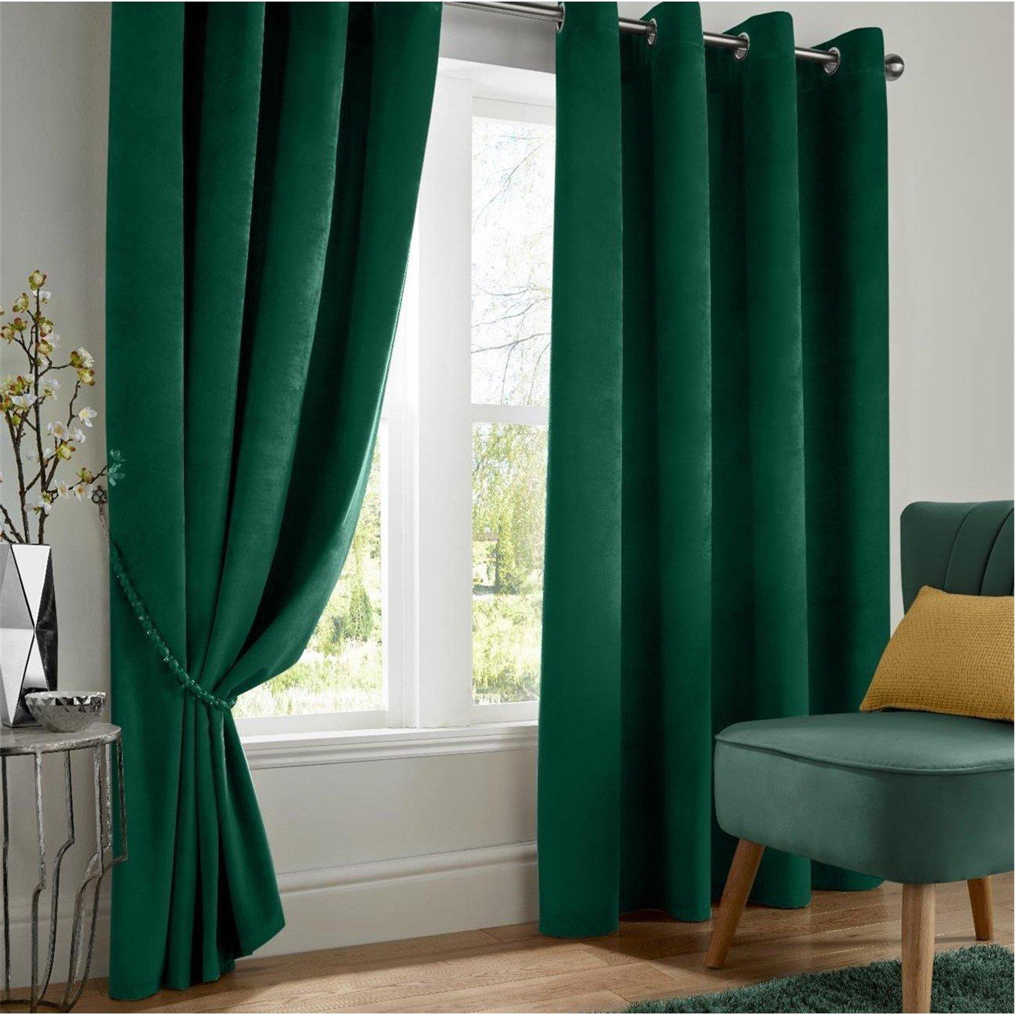 Velvet Blackout Ring Top Eyelet Curtains