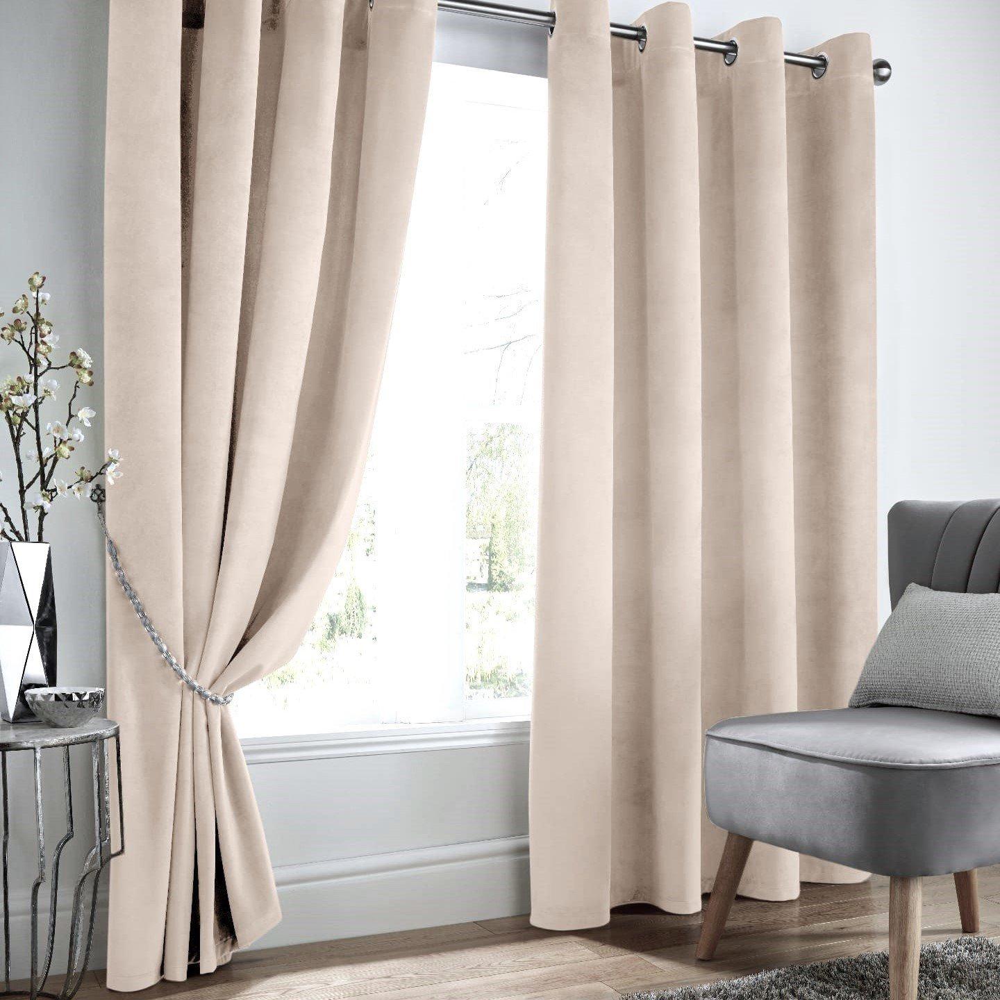 Velvet Blackout Ring Top Eyelet Curtains