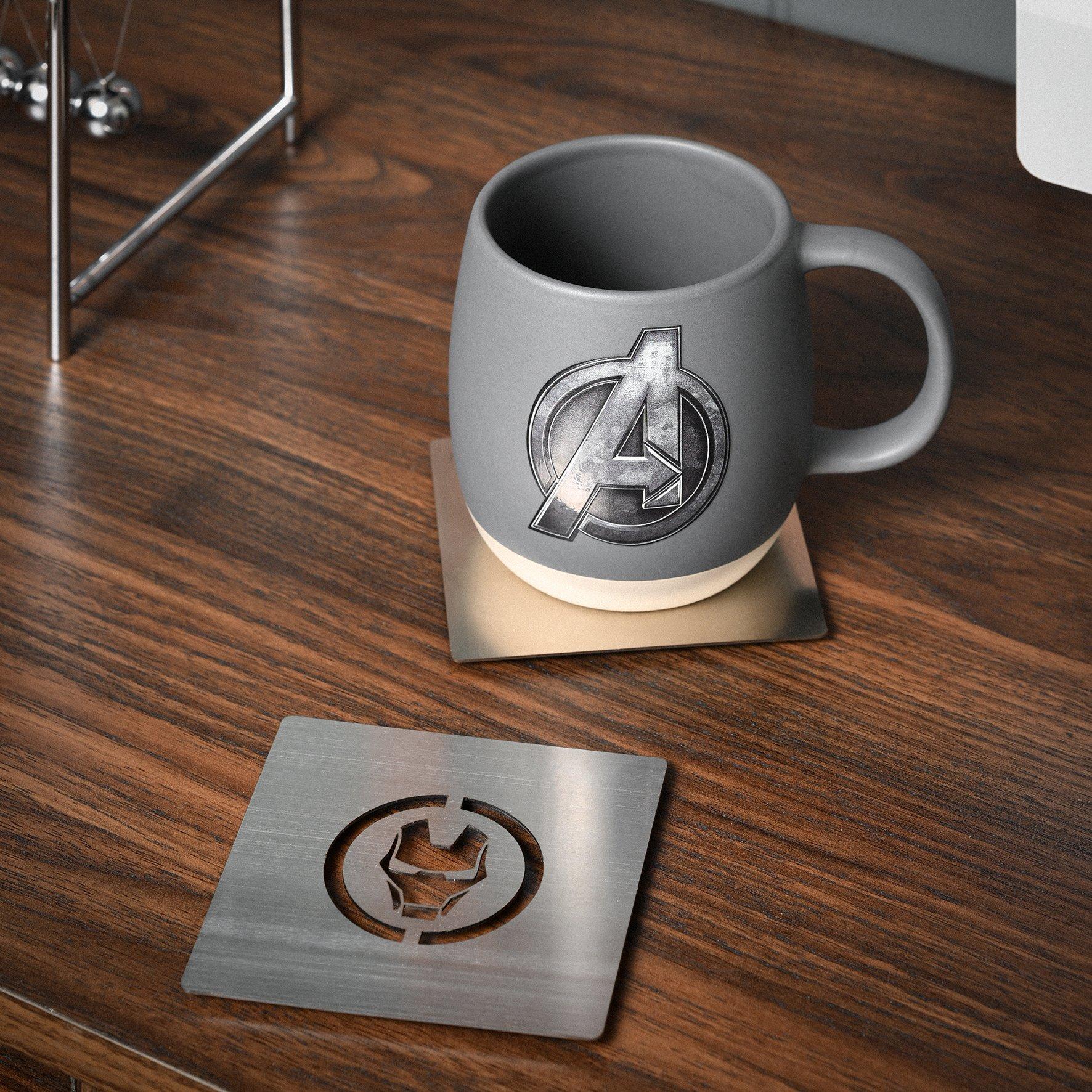 Silver - Marvel - Marvel The Avengers Set Of 4 Silver Metal Coasters - 5