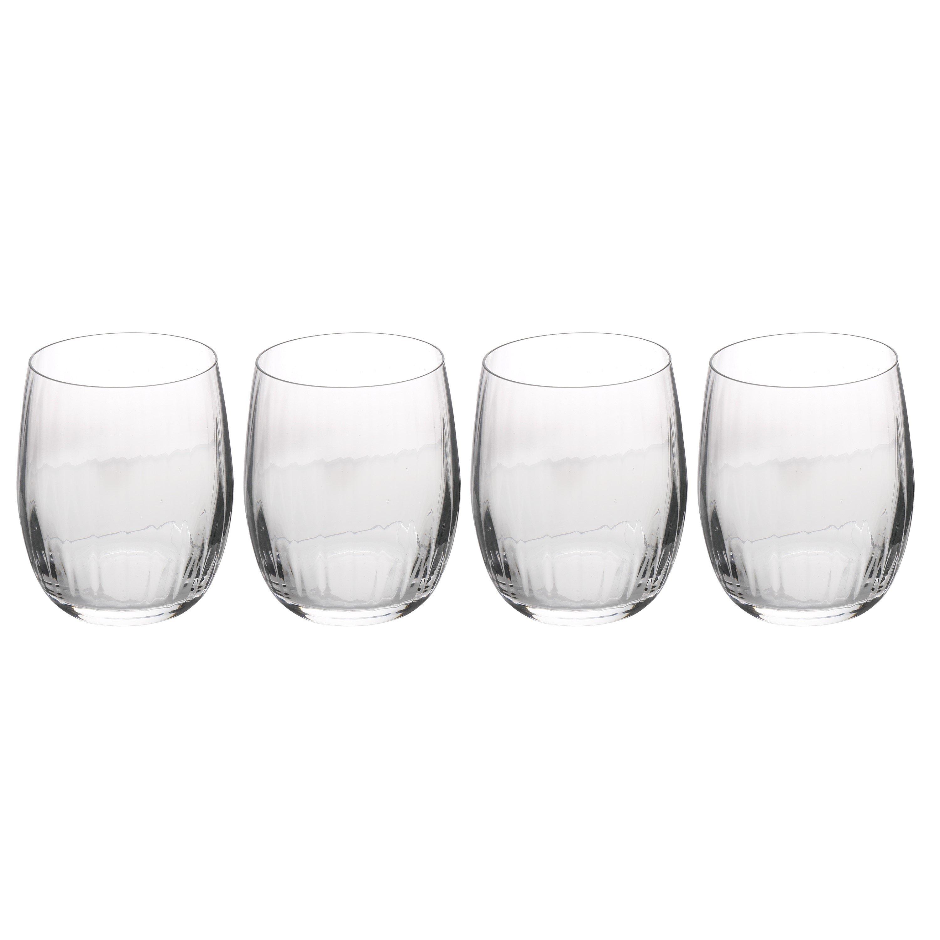 Clear - Mikasa - Mikasa Treviso Crystal Stemless Wine Glasses - 1