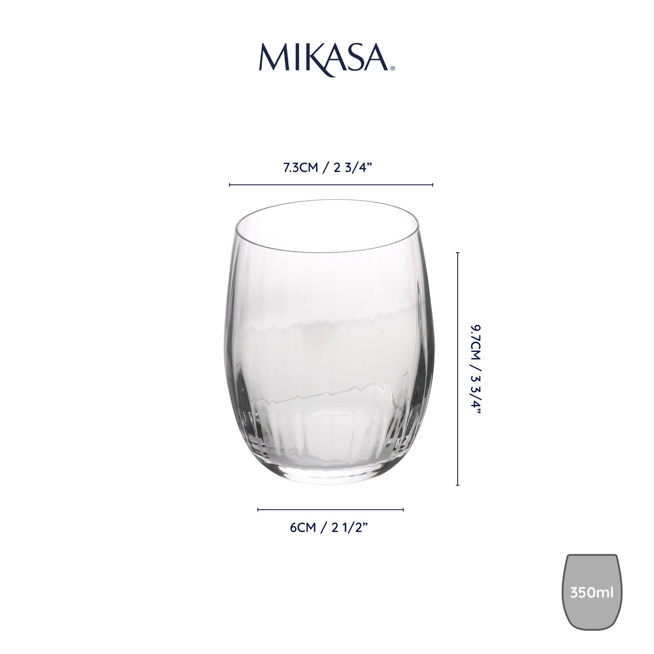 Clear - Mikasa - Mikasa Treviso Crystal Stemless Wine Glasses - 2
