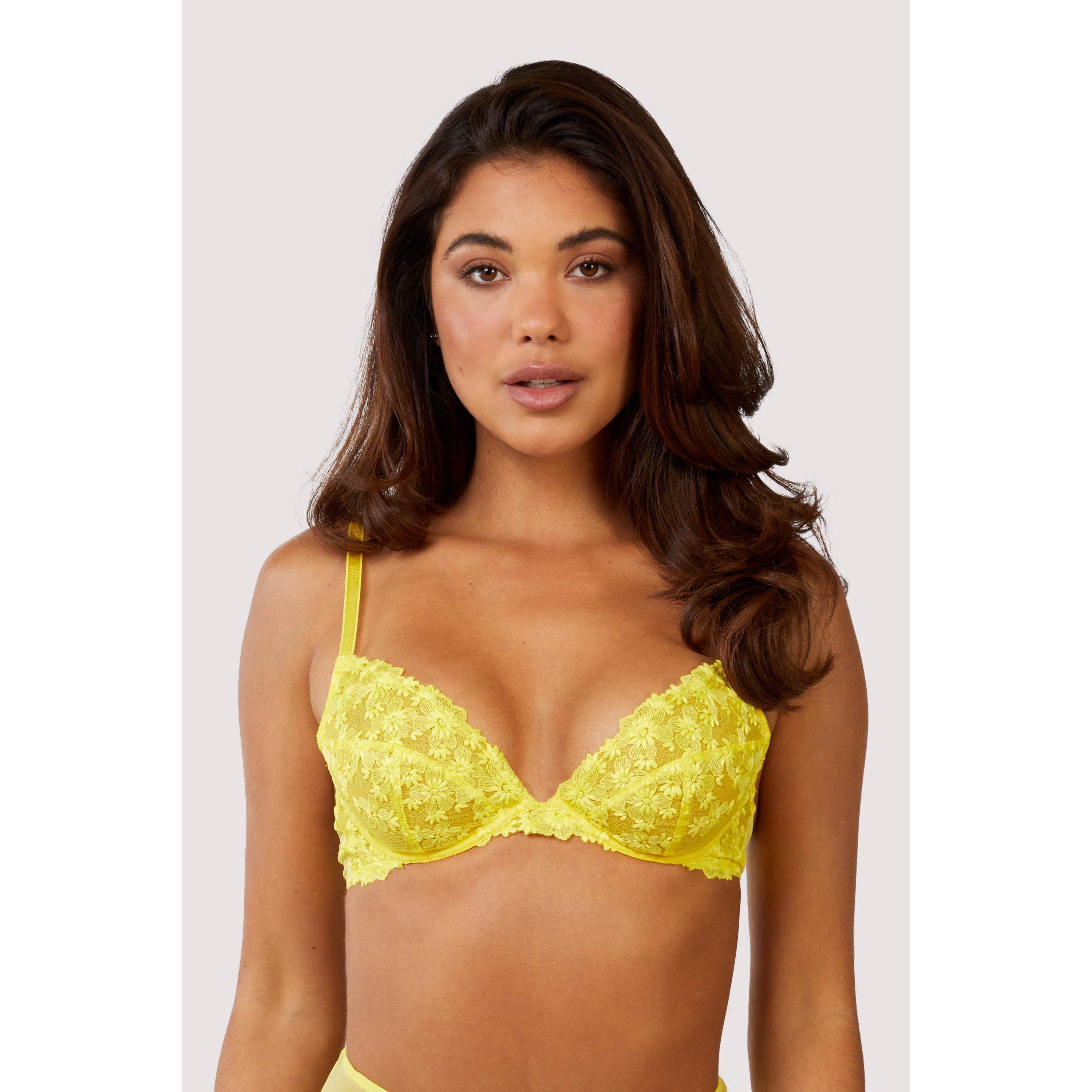 Yellow - Playful Promises - Audre Yellow Embroidery Bra - 1