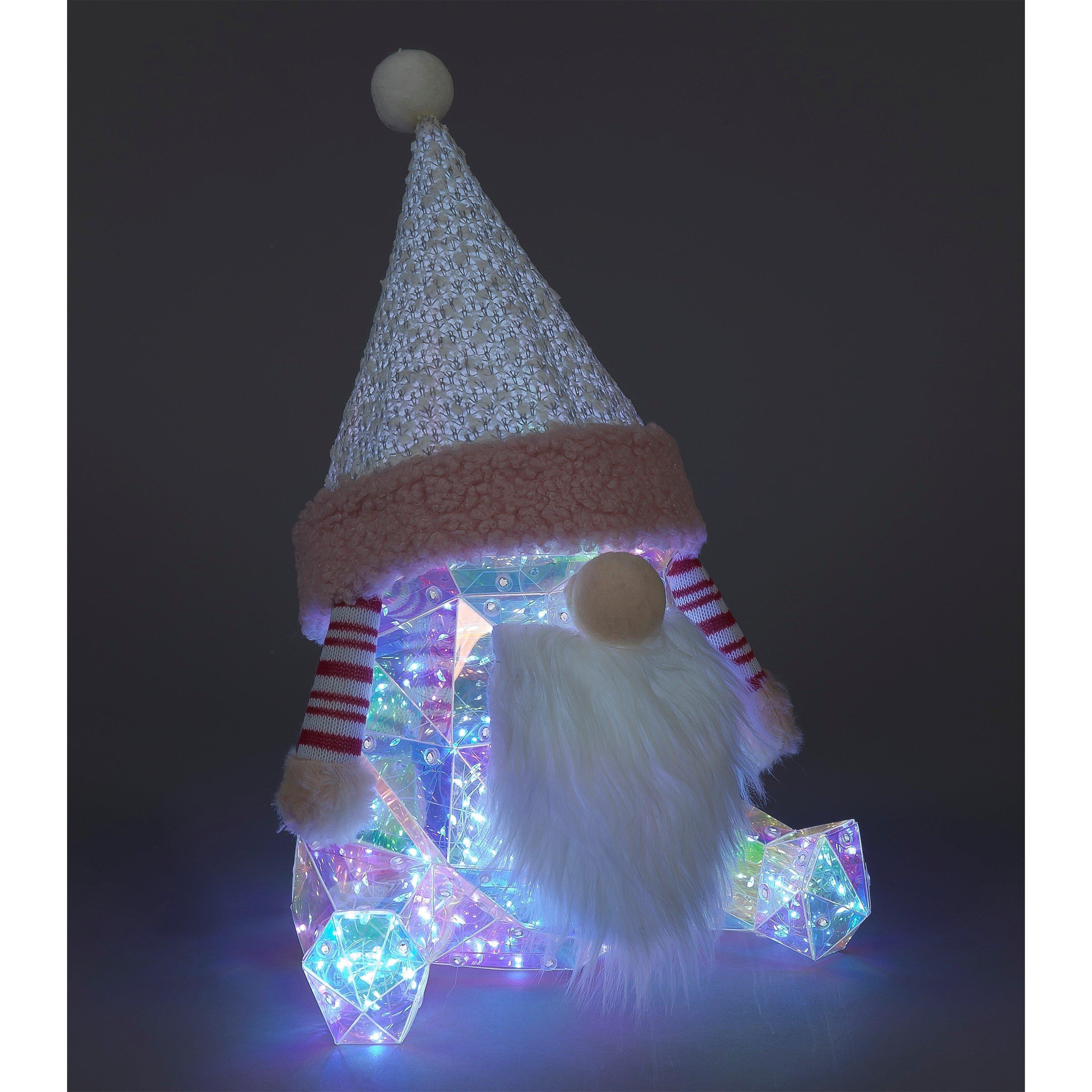Multi - Snowtime - 36cm LED Lit Sitting Dream Santa