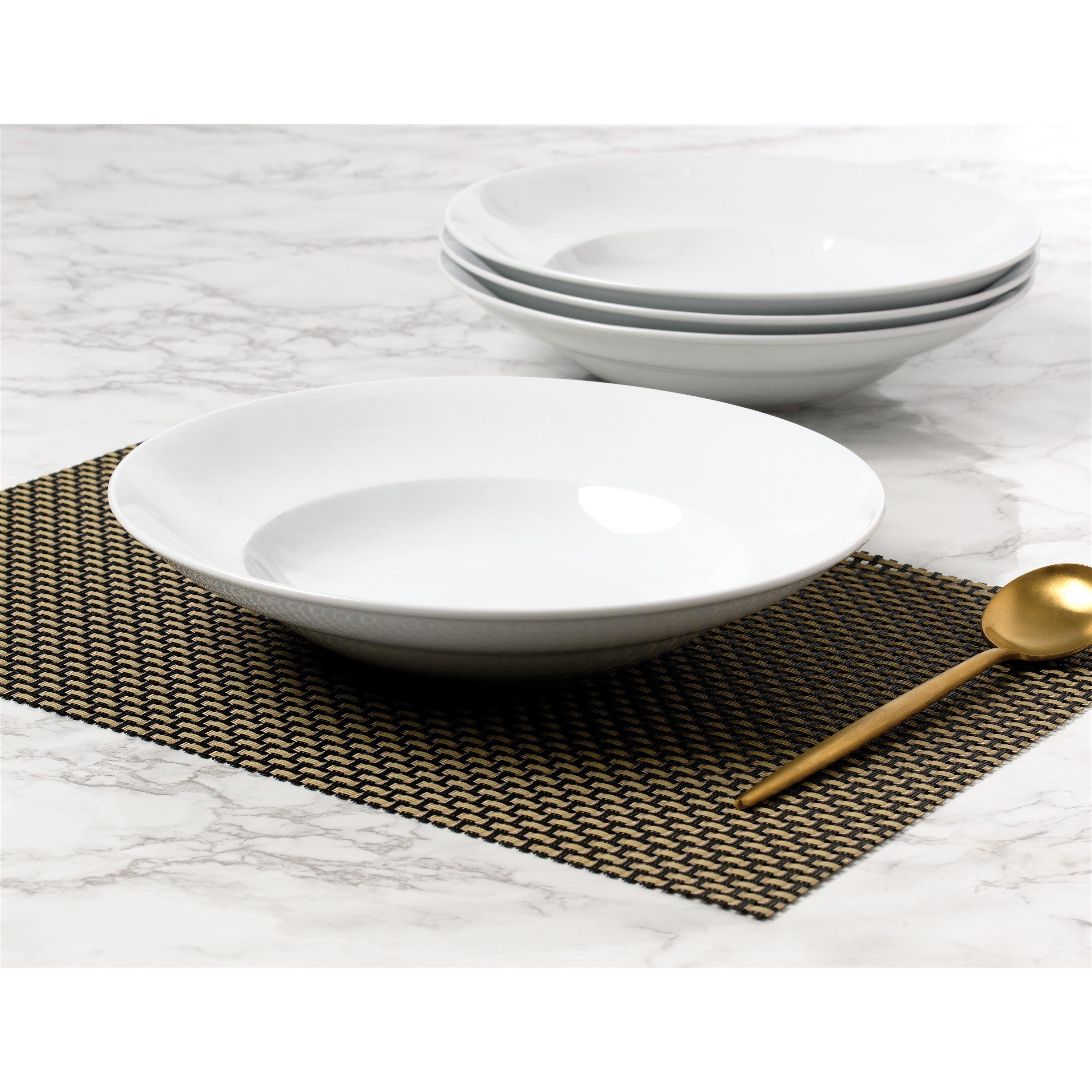 White - Waterside - 4pc White Large Pasta Bowls - 2