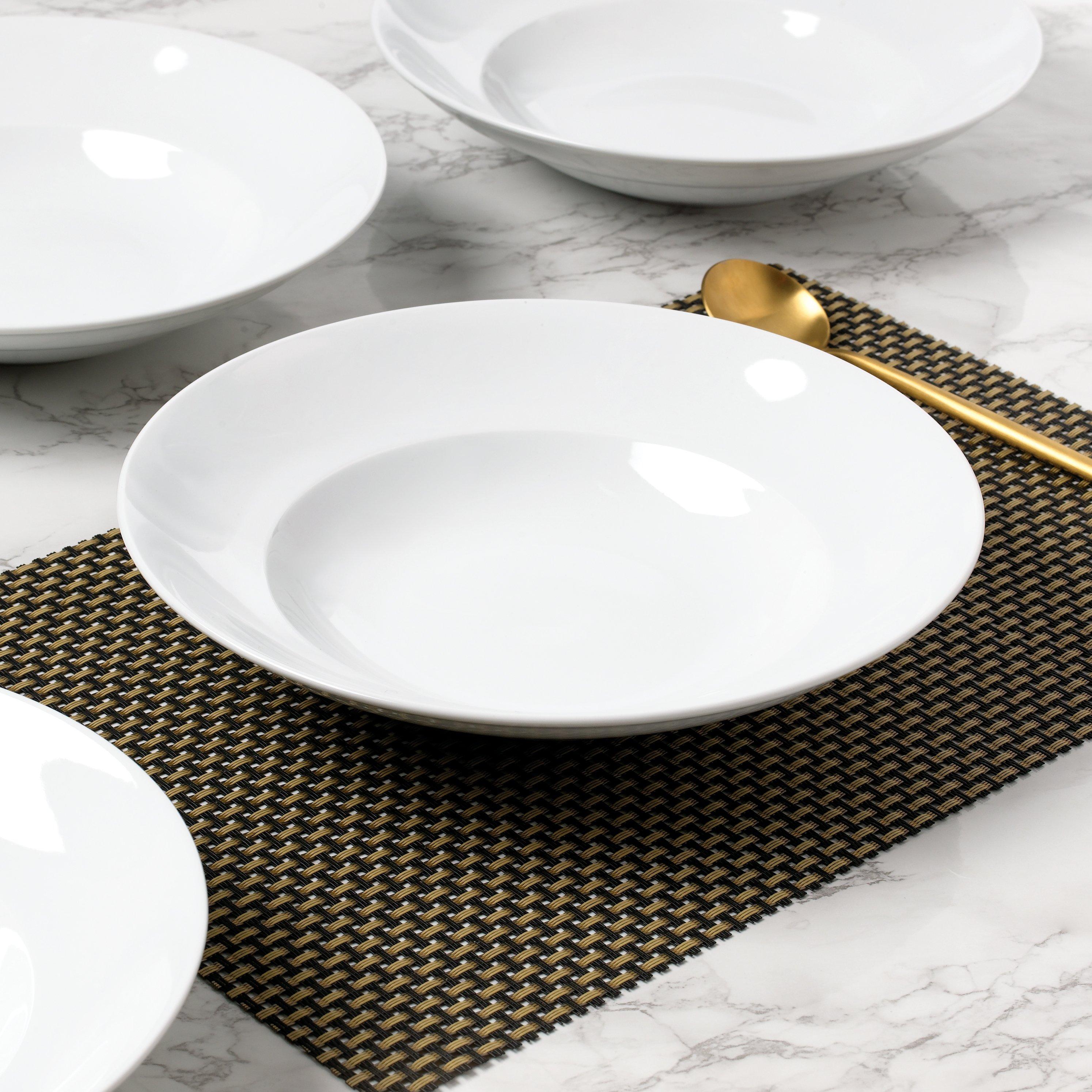 White - Waterside - 4pc White Large Pasta Bowls - 3