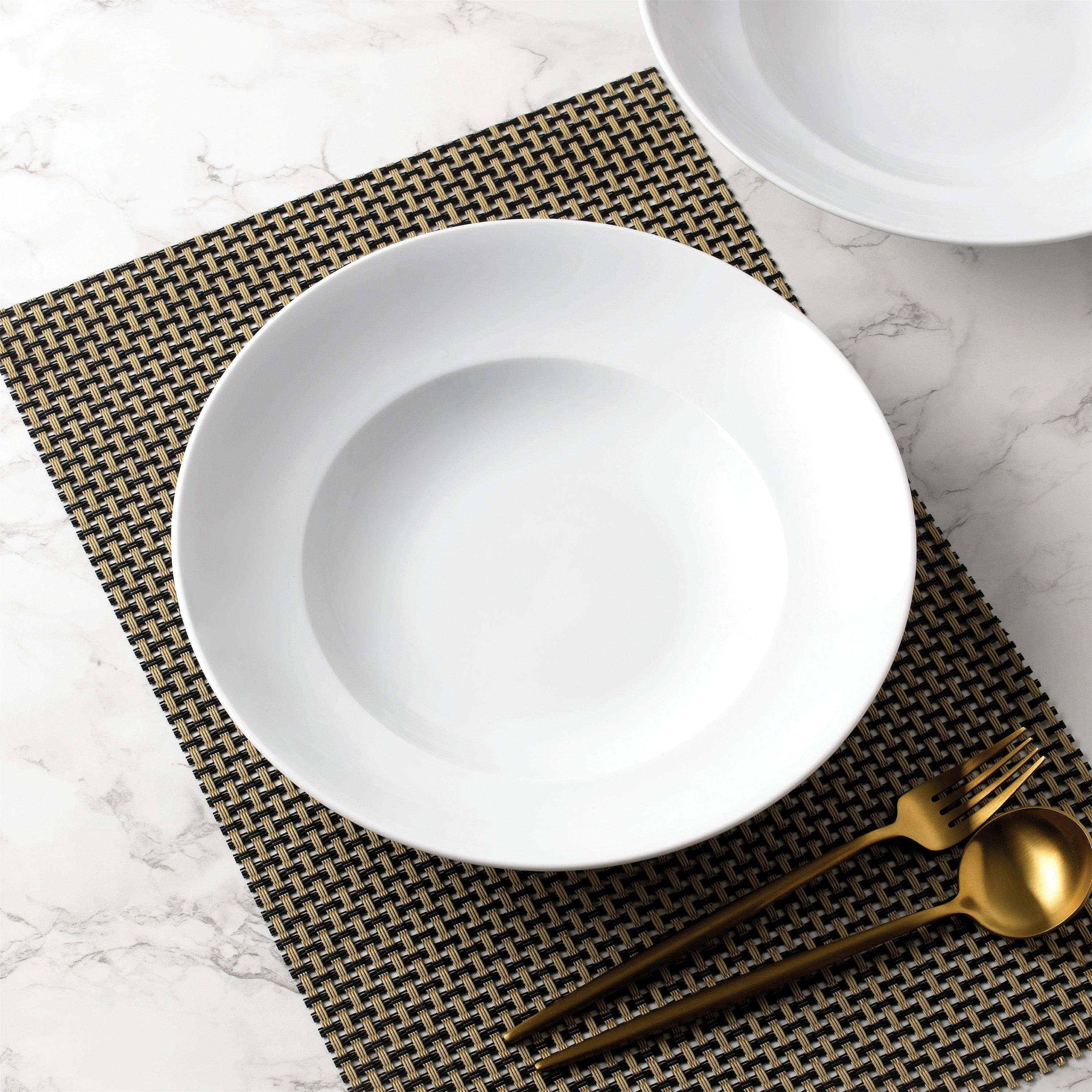 White - Waterside - 4pc White Large Pasta Bowls - 4