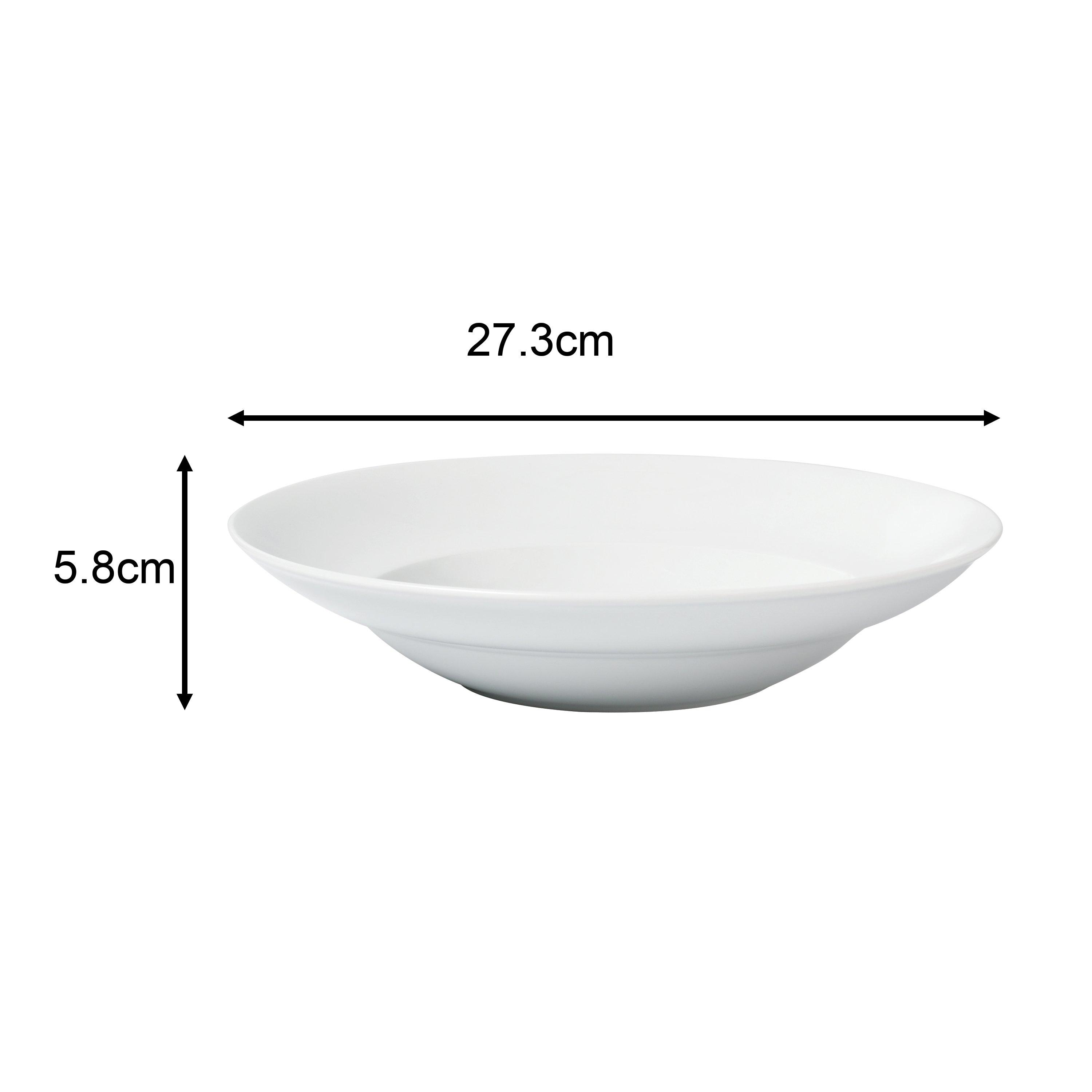 White - Waterside - 4pc White Large Pasta Bowls - 5