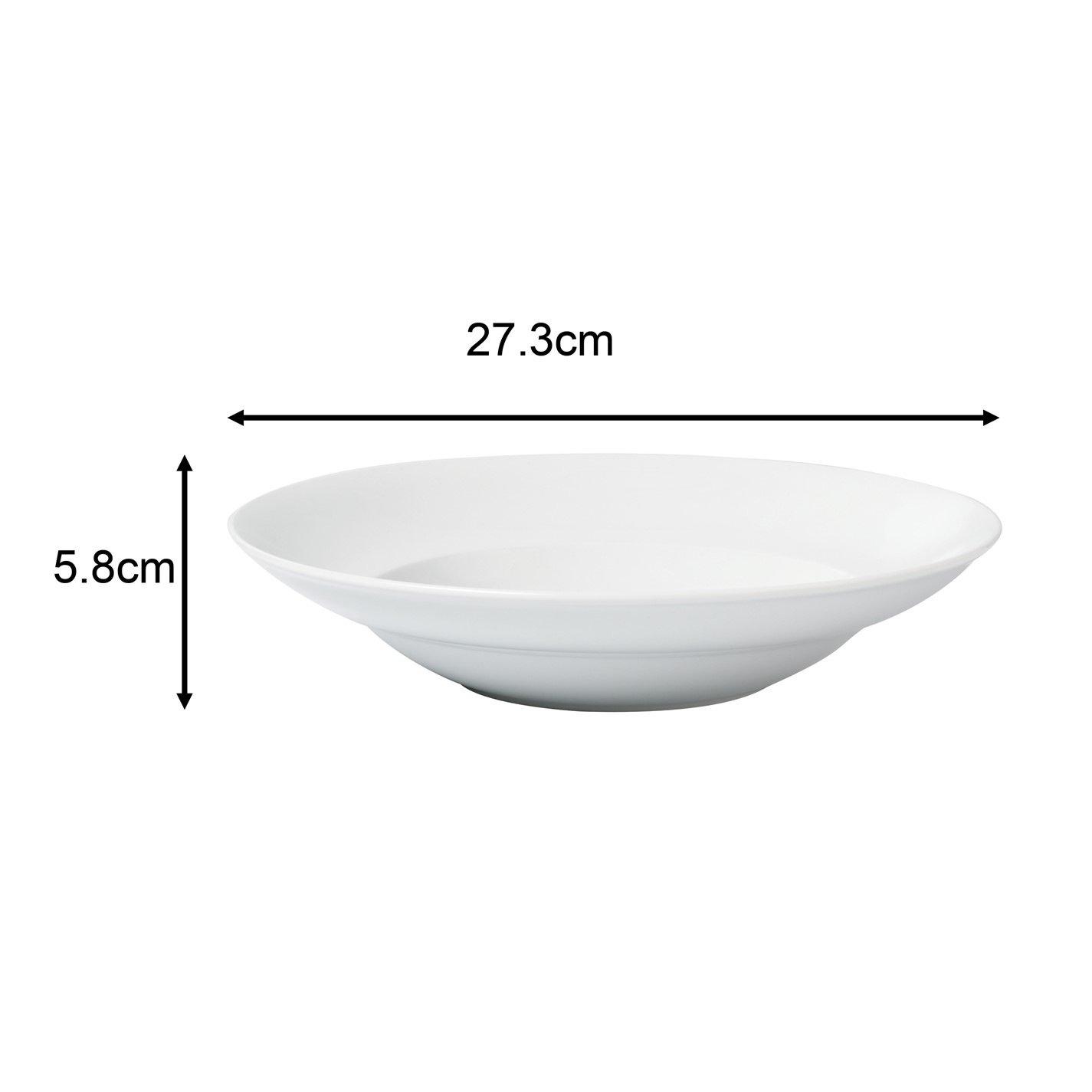 White - Waterside - 4pc White Large Pasta Bowls - 6