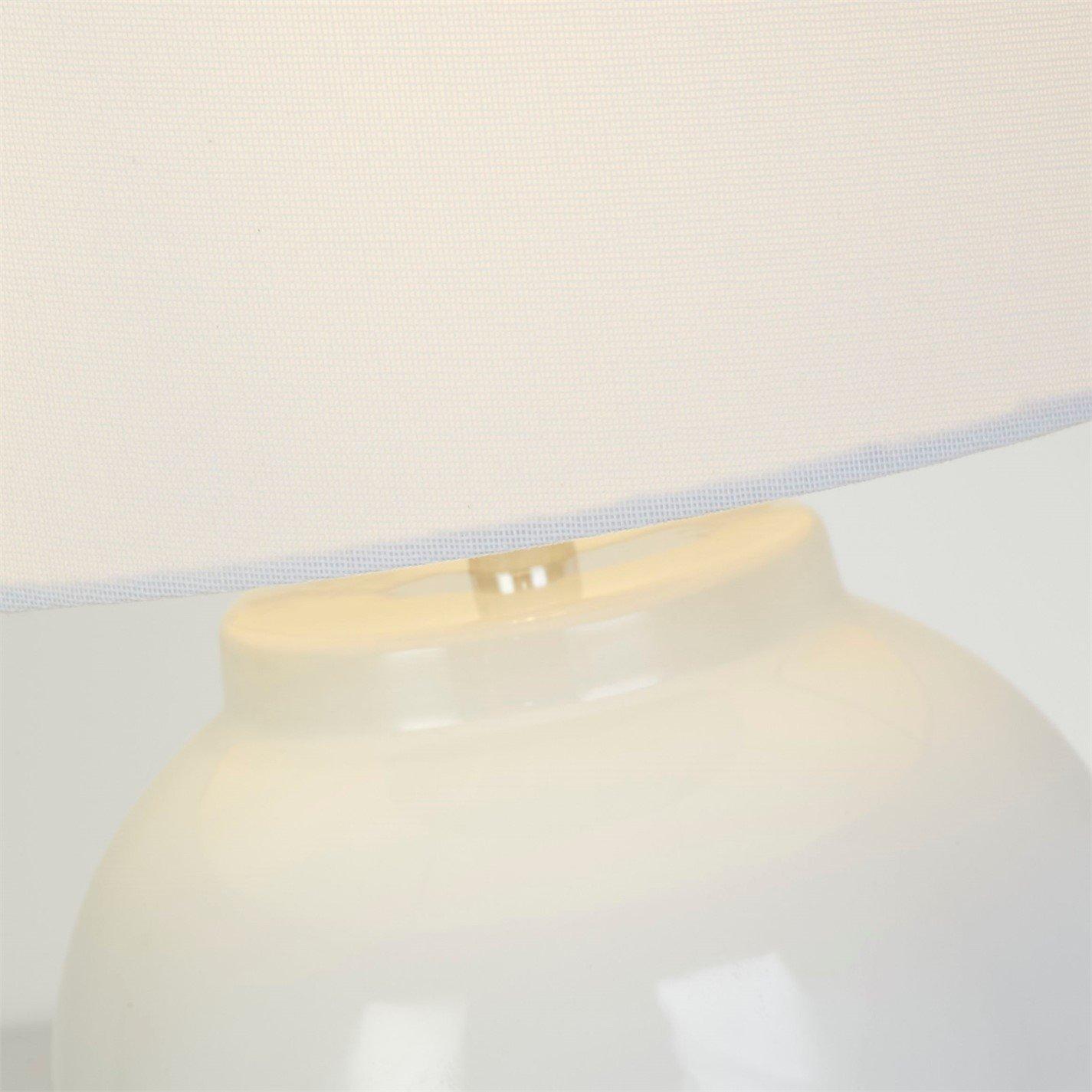 Chrome And Whit - Lighting Collection - Rechargeable White Ceramic Table Lamp - 3