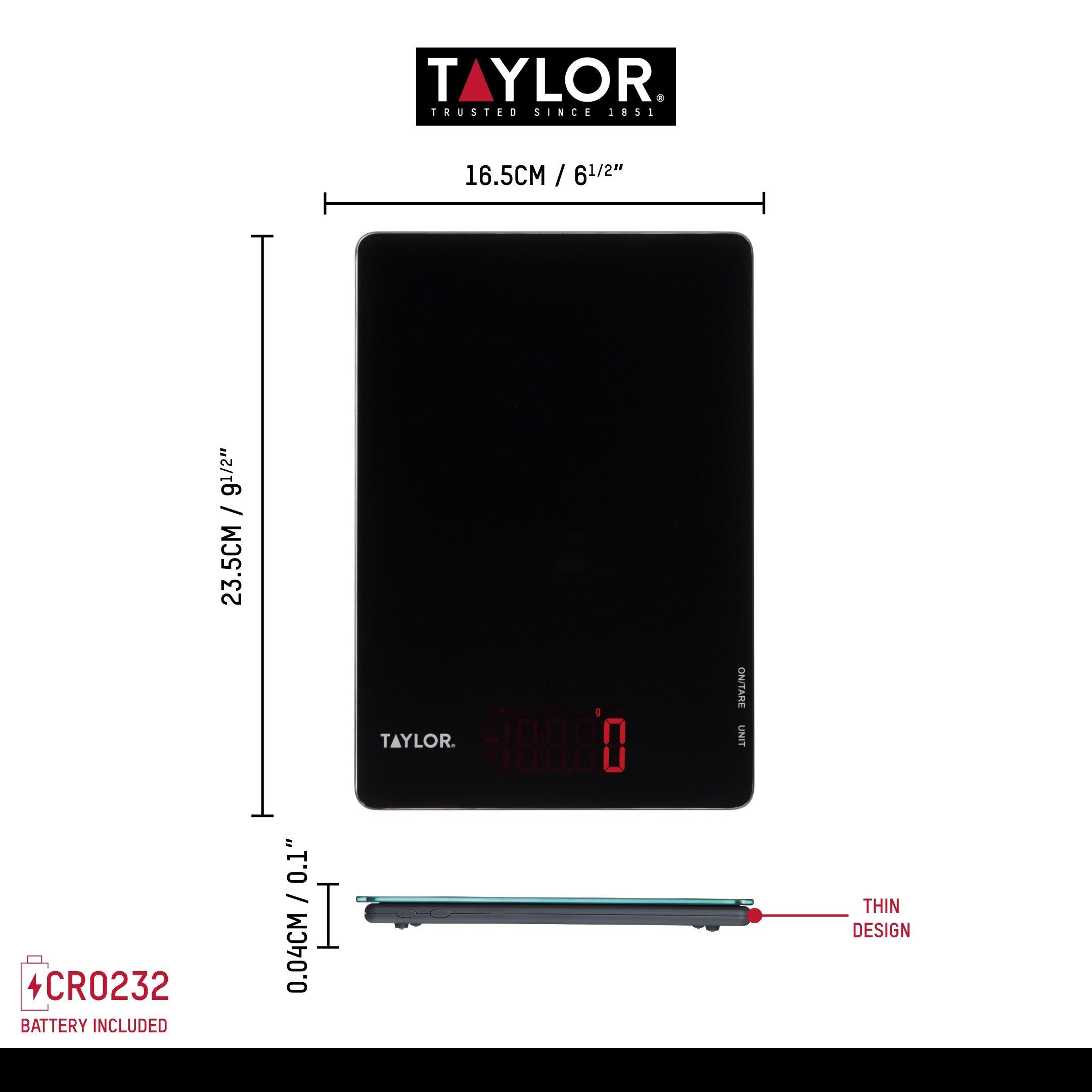 Black - Taylor - Taylor Pro Glass Digital Dual 5Kg Kitchen Scales - 3
