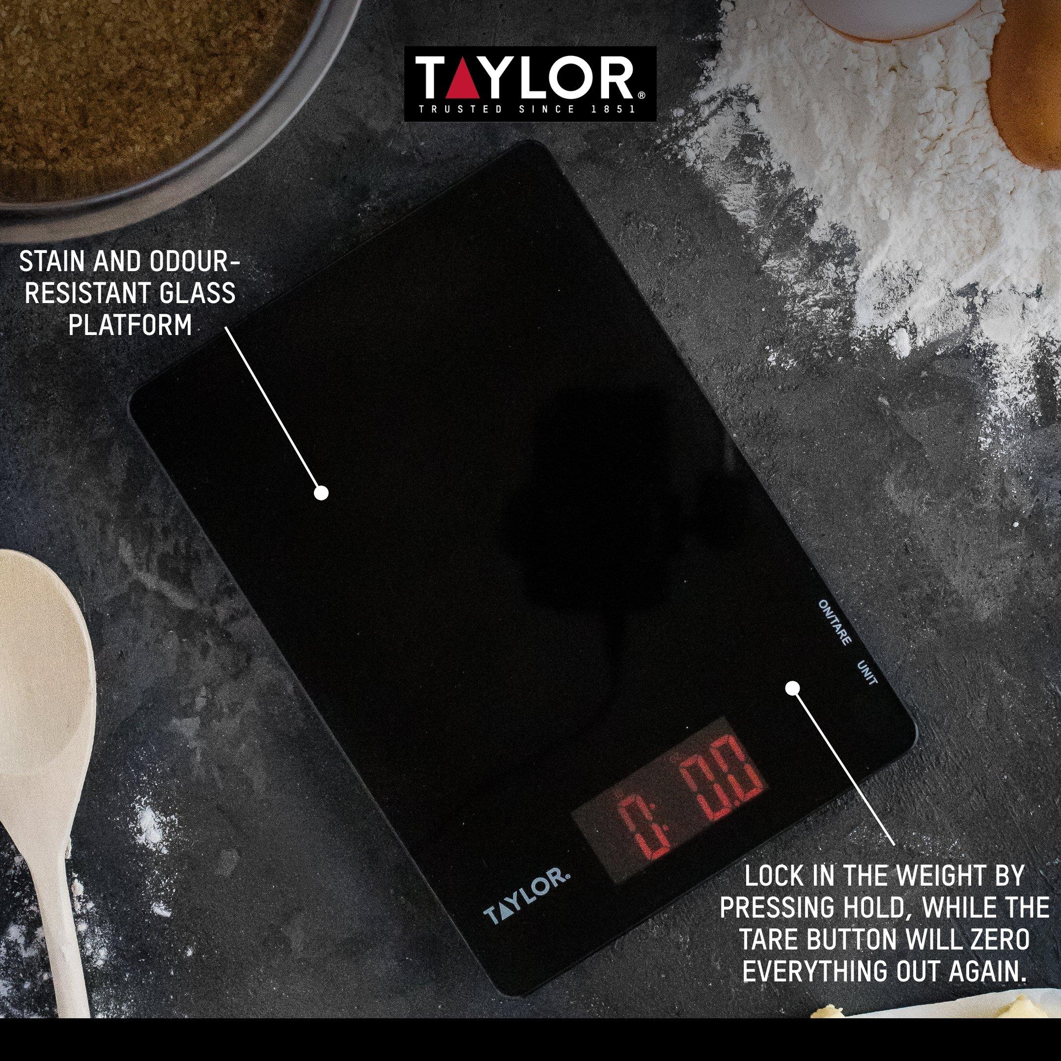 Black - Taylor - Taylor Pro Glass Digital Dual 5Kg Kitchen Scales - 4