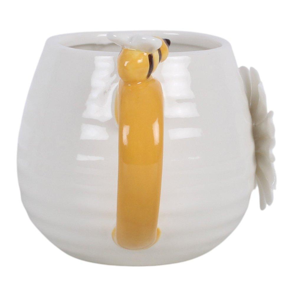 White - Something Different - 3D Daisy and Honey Bee Mug - 3