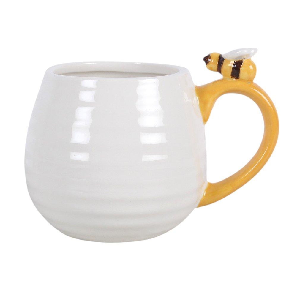 White - Something Different - 3D Daisy and Honey Bee Mug - 4
