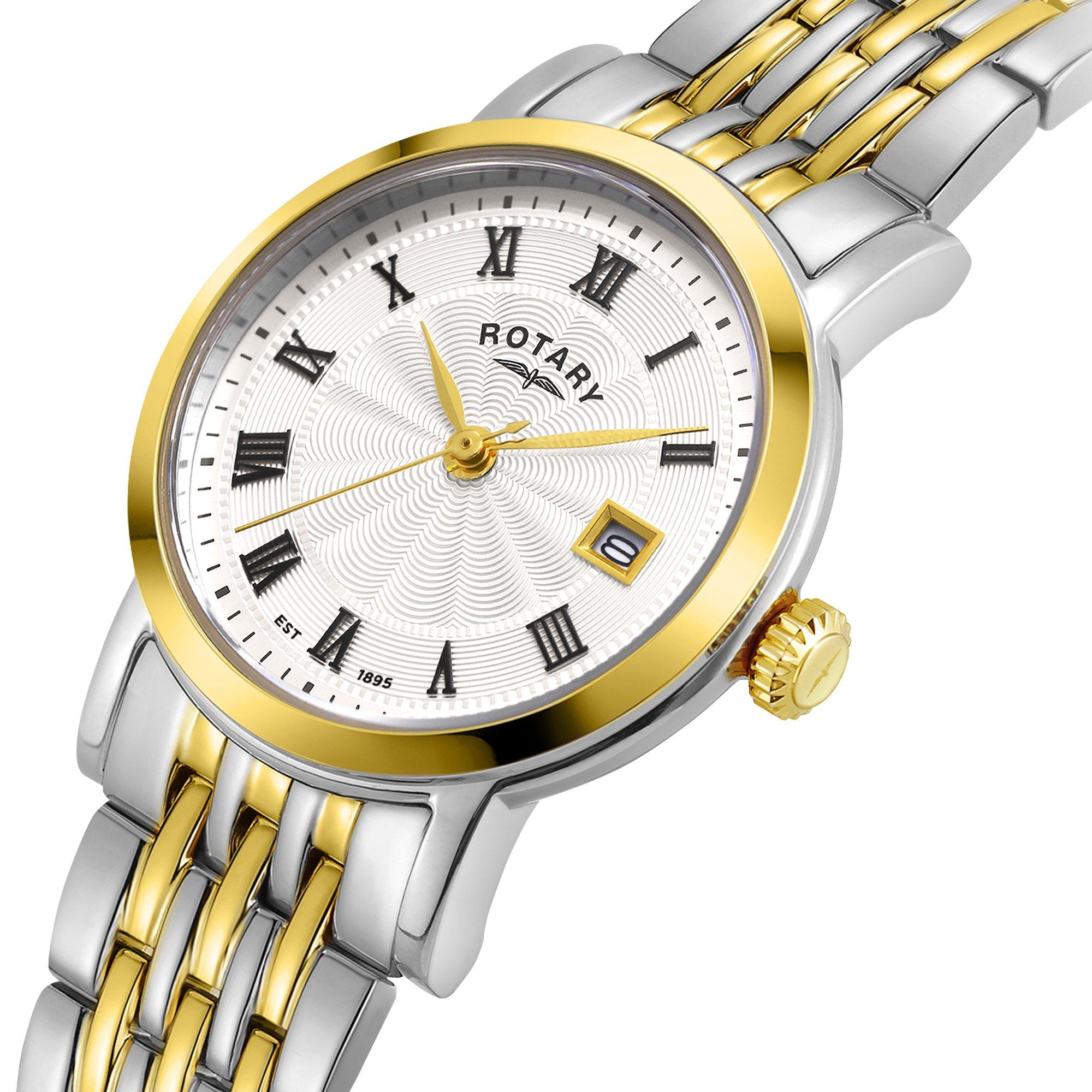 Silver & Gold - Rotary - Rotary Ladies Heritage Two Tone SS Bracelet Watch - 2