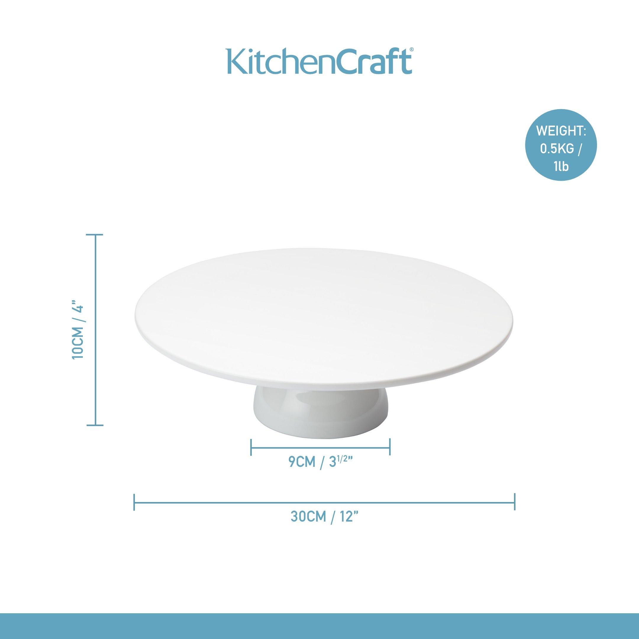 White - KitchenCraft - Sweetly Does It Porcelain Cake Stand - 5