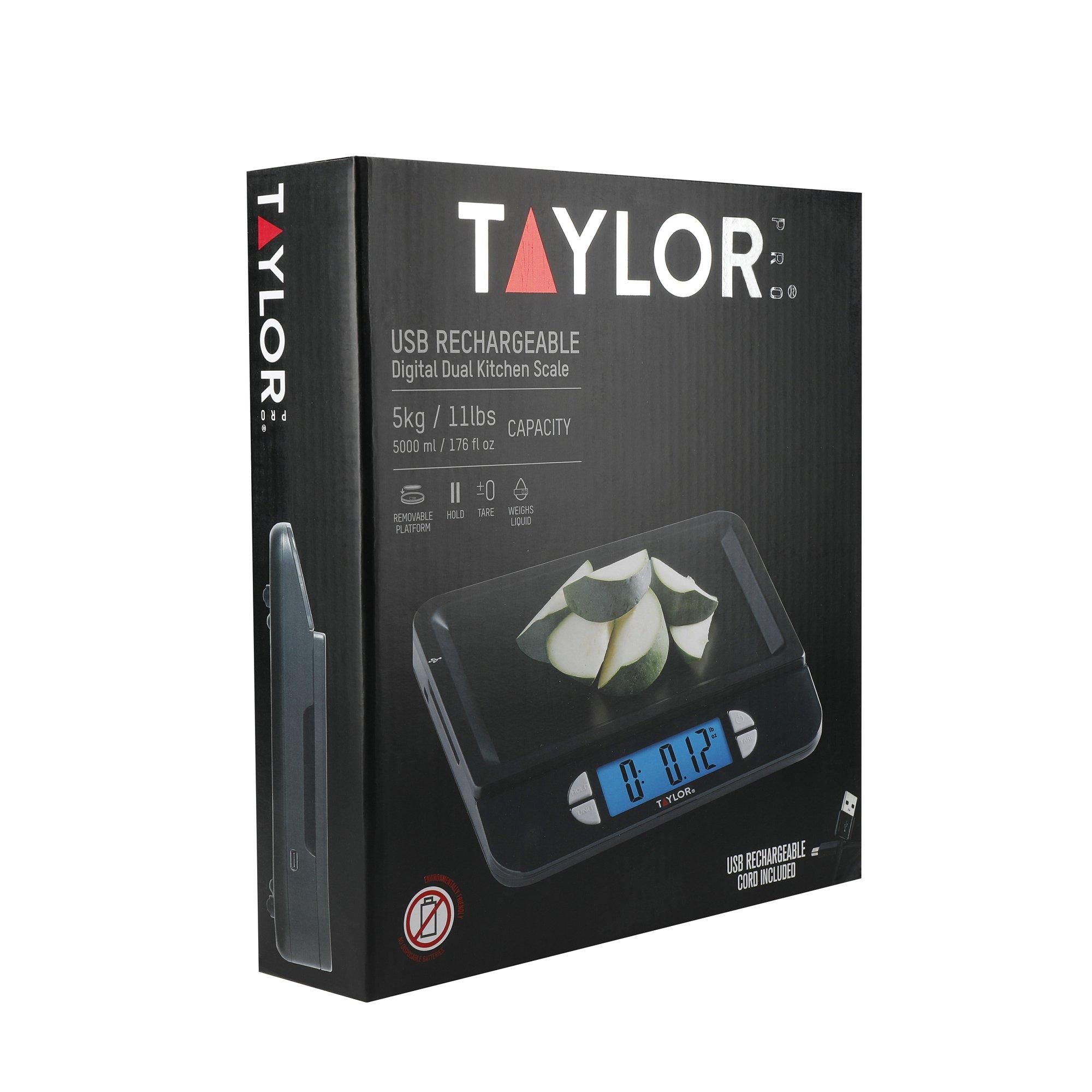 Black - Taylor - Taylor Pro Accurate USB-Rechargeable Kitchen Scale - 5