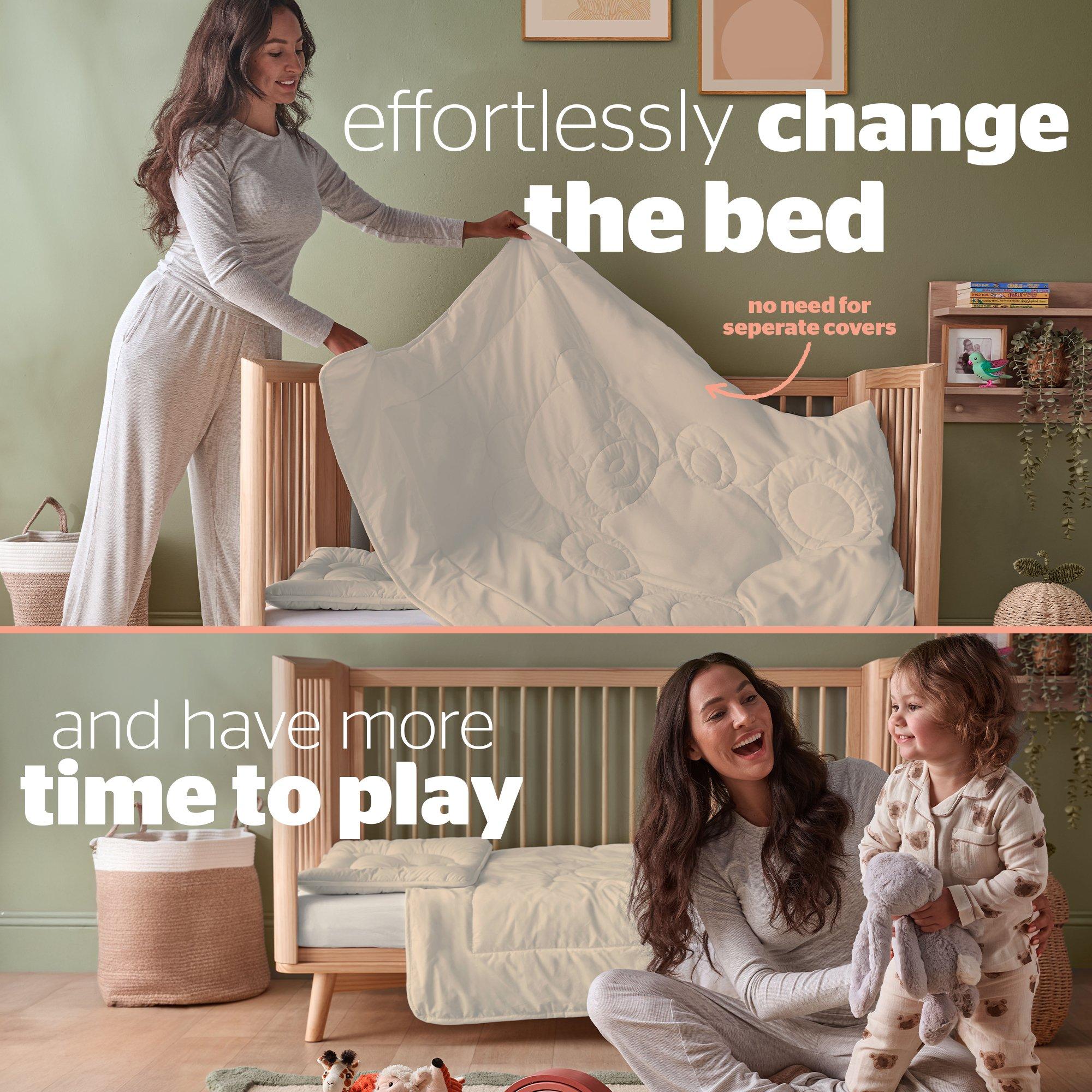 Natural - Silentnight - Safe Nights Teddy Bear Cot Bed Coverless Duvet Set - 7
